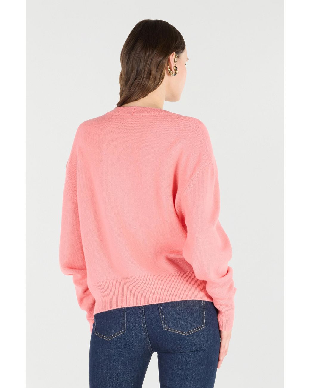 Roberto Cavalli Pink Cardigan With Mirror Snake Monogram