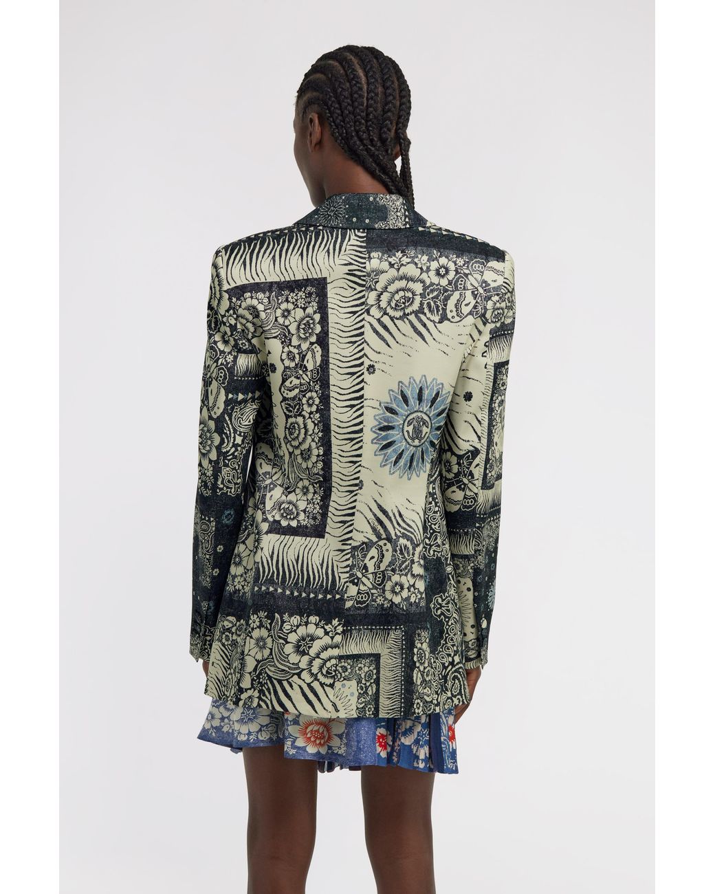 Roberto Cavalli Green Bandana Print Blazer