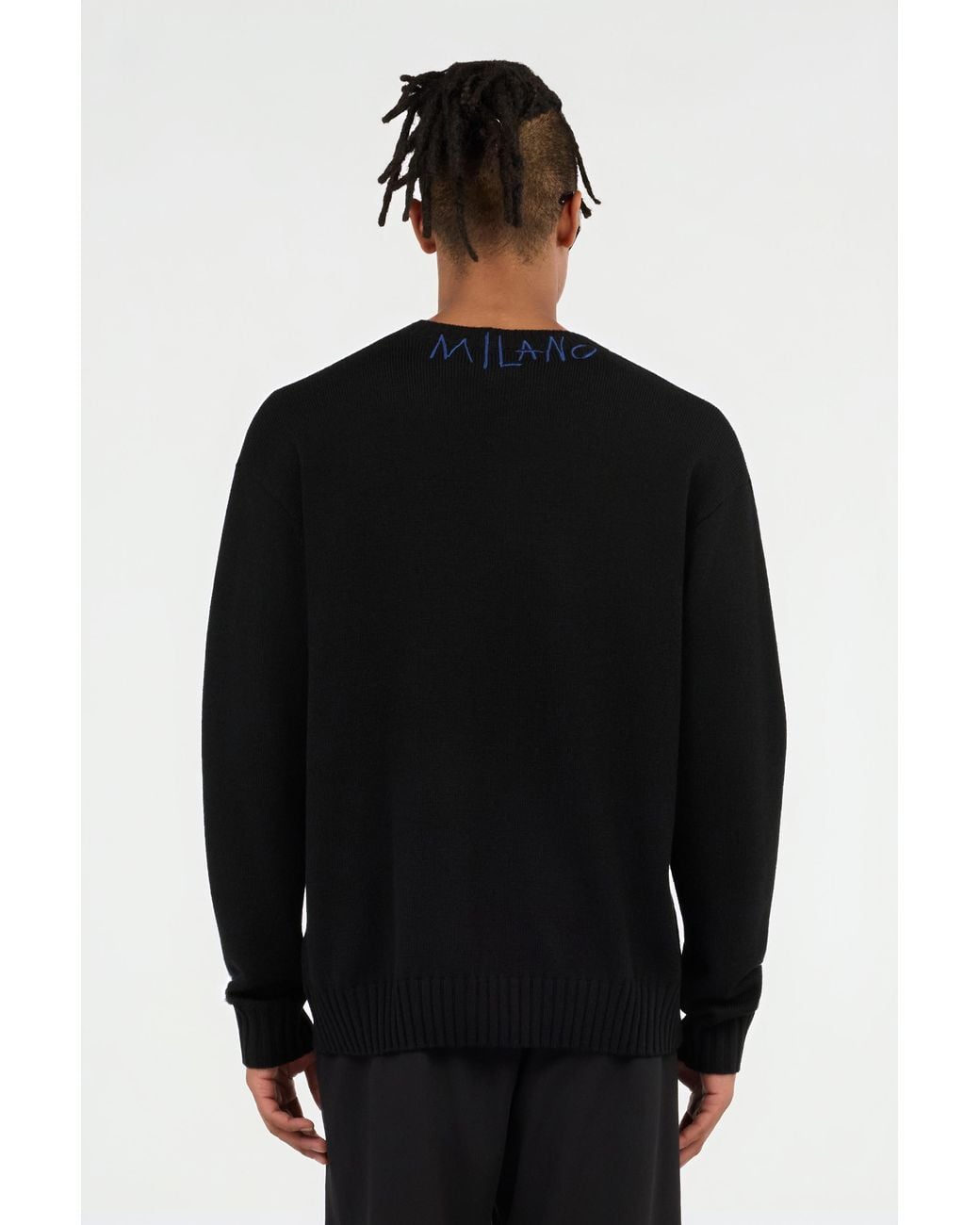 Roberto Cavalli Black Sweater With Embroidered Logo for men