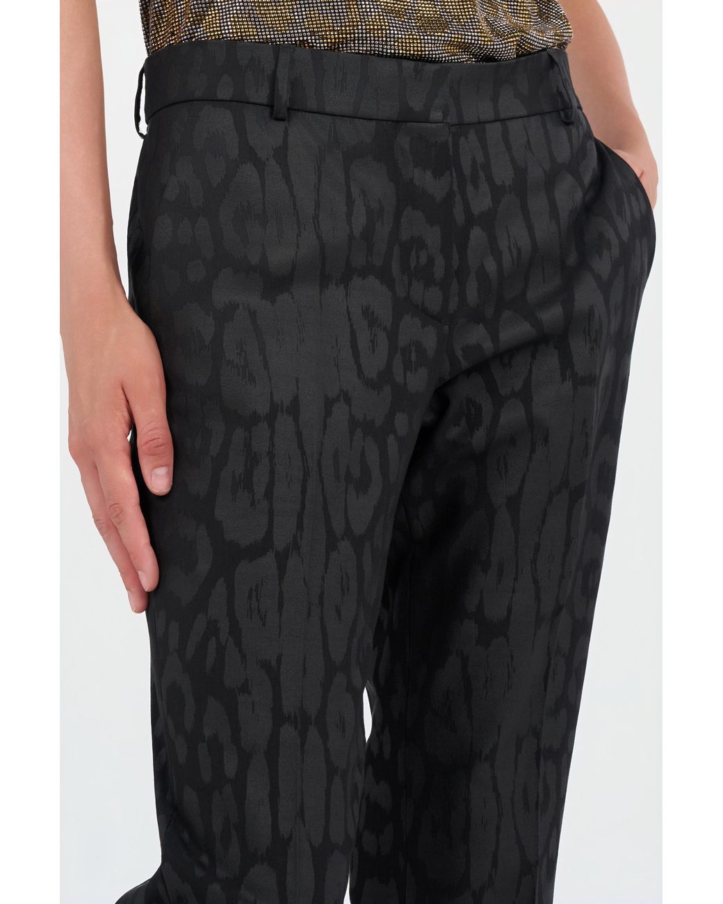 Roberto Cavalli Black Plain Print Trousers