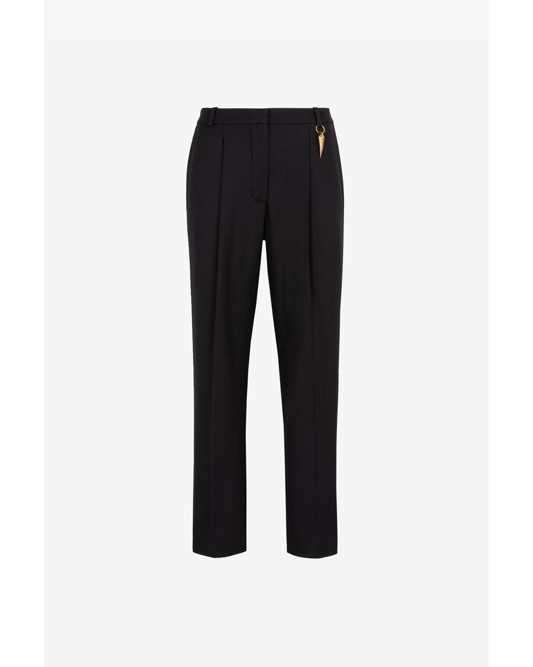 Roberto Cavalli Black Pressed-Crease Cropped Trousers