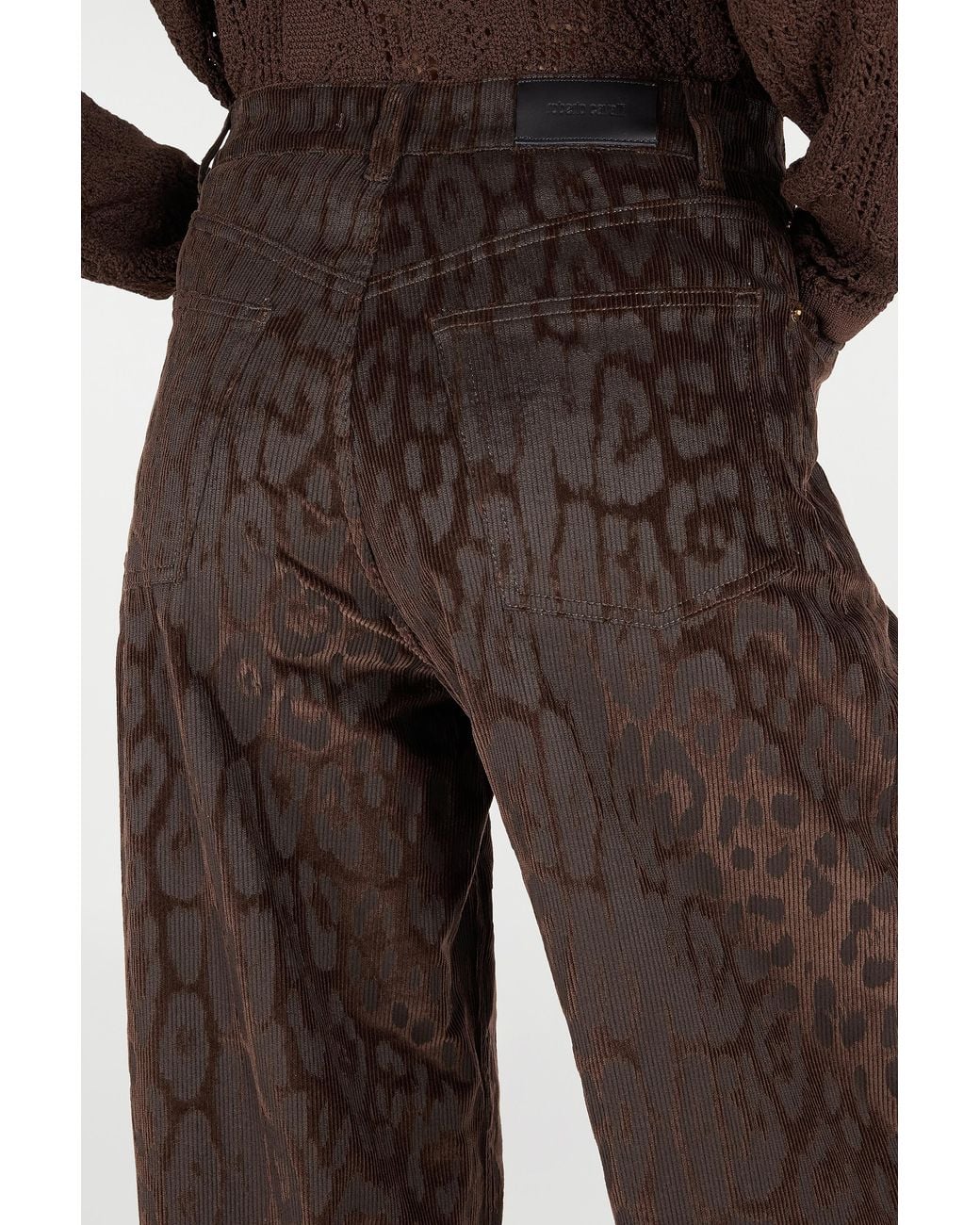 Roberto Cavalli Brown Jaguar Skin Corduroy Pants