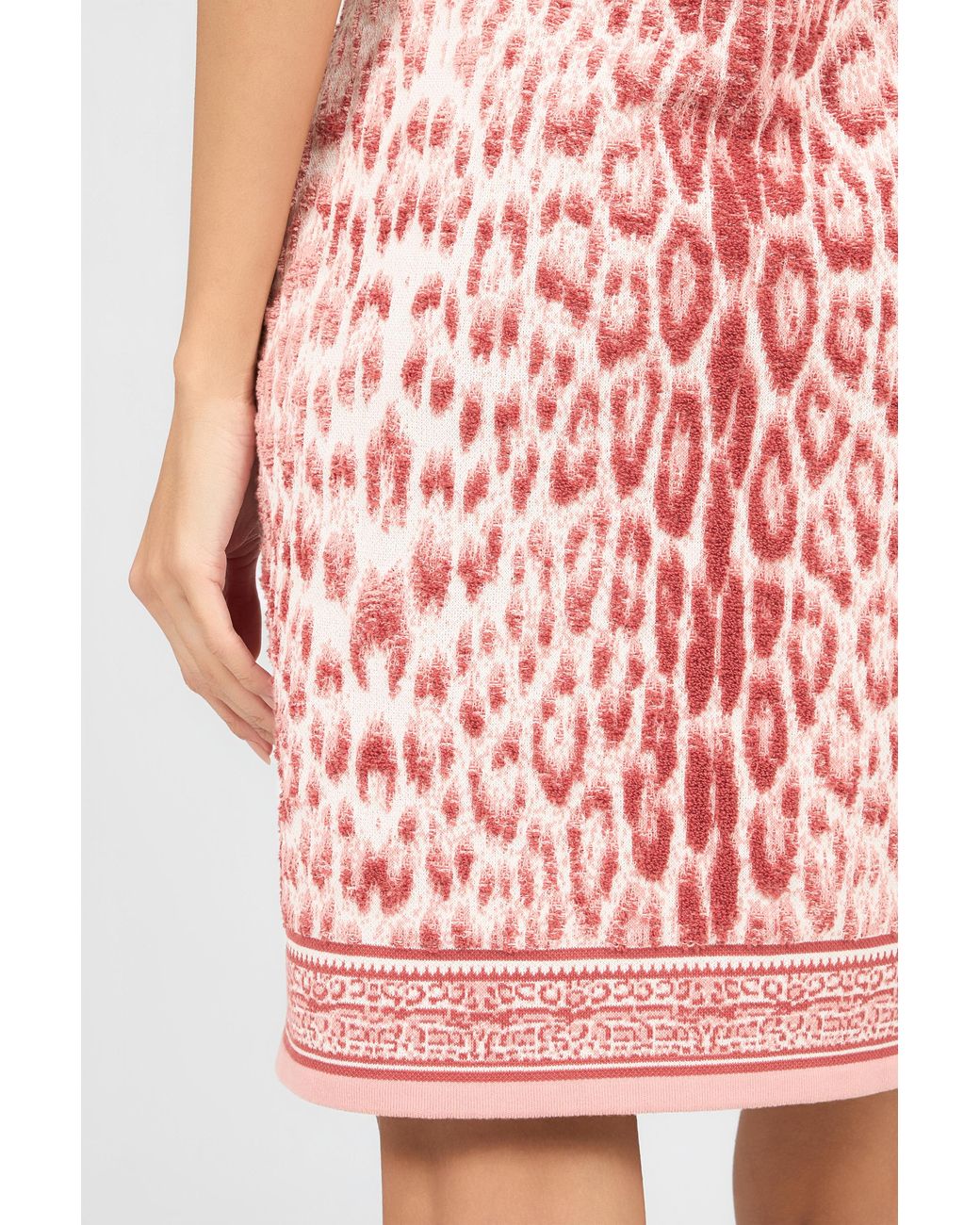 Roberto Cavalli Pink Jaguar Print Midi Dress