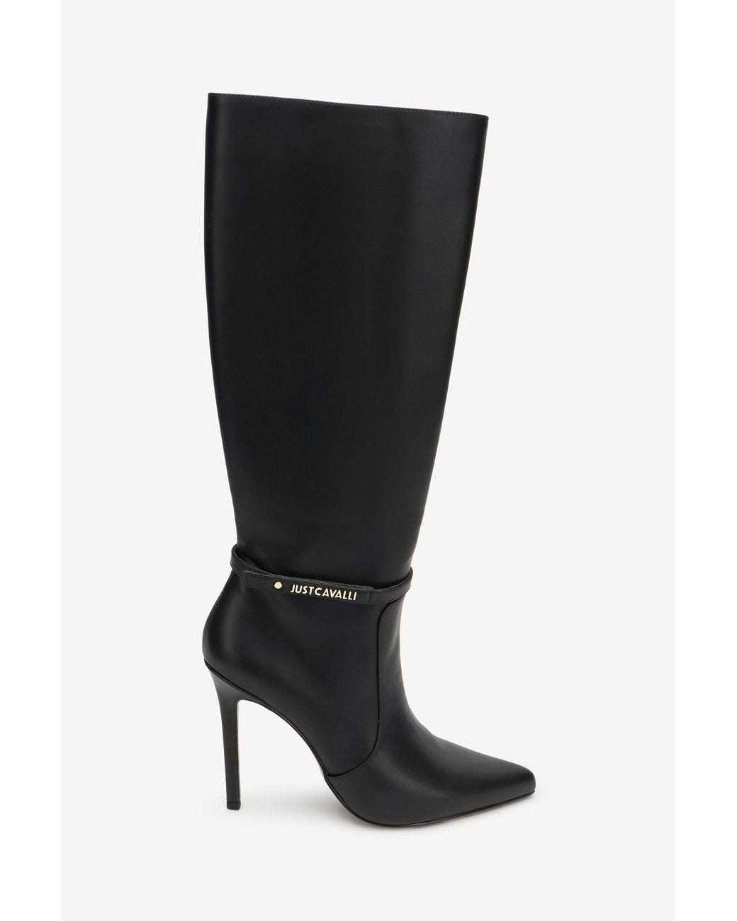 Roberto Cavalli Black Boots With Logo Detail