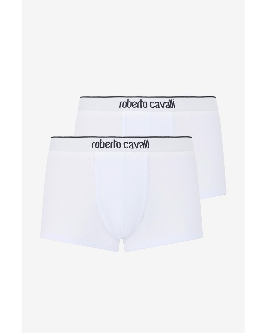 Roberto Cavalli White Cotton Boxers Bi-Pack for men