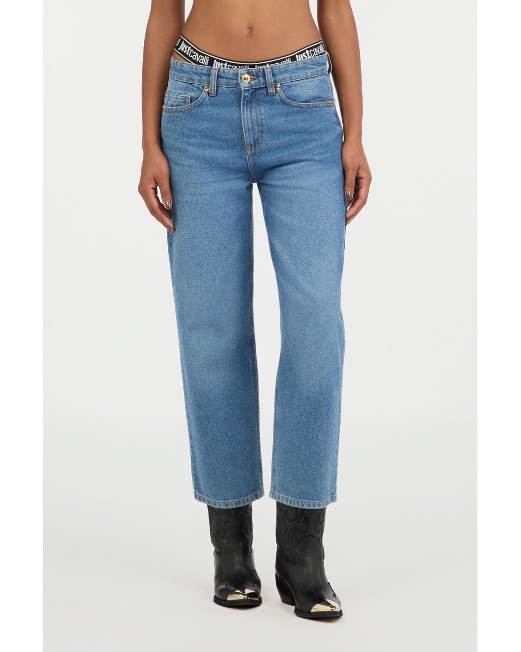 Roberto Cavalli Blue Cropped Jeans