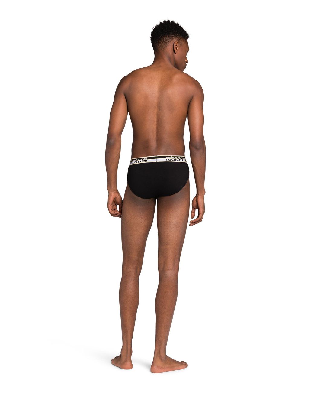Roberto Cavalli Black Two-Pack Cotton Briefs With Logo Waistband for men