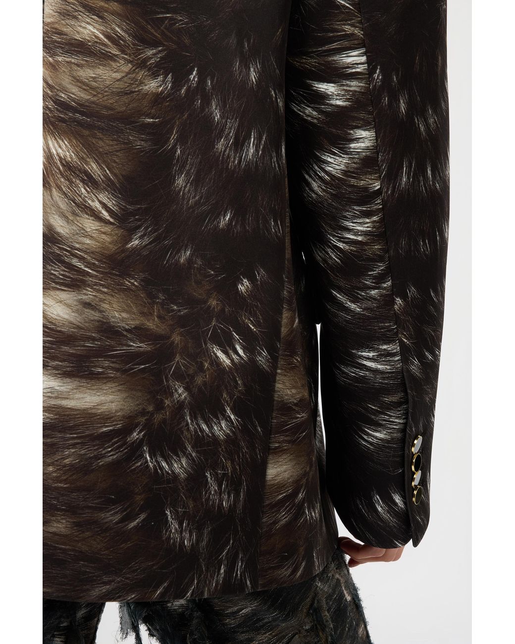 Roberto Cavalli Black Fur Print Jacket