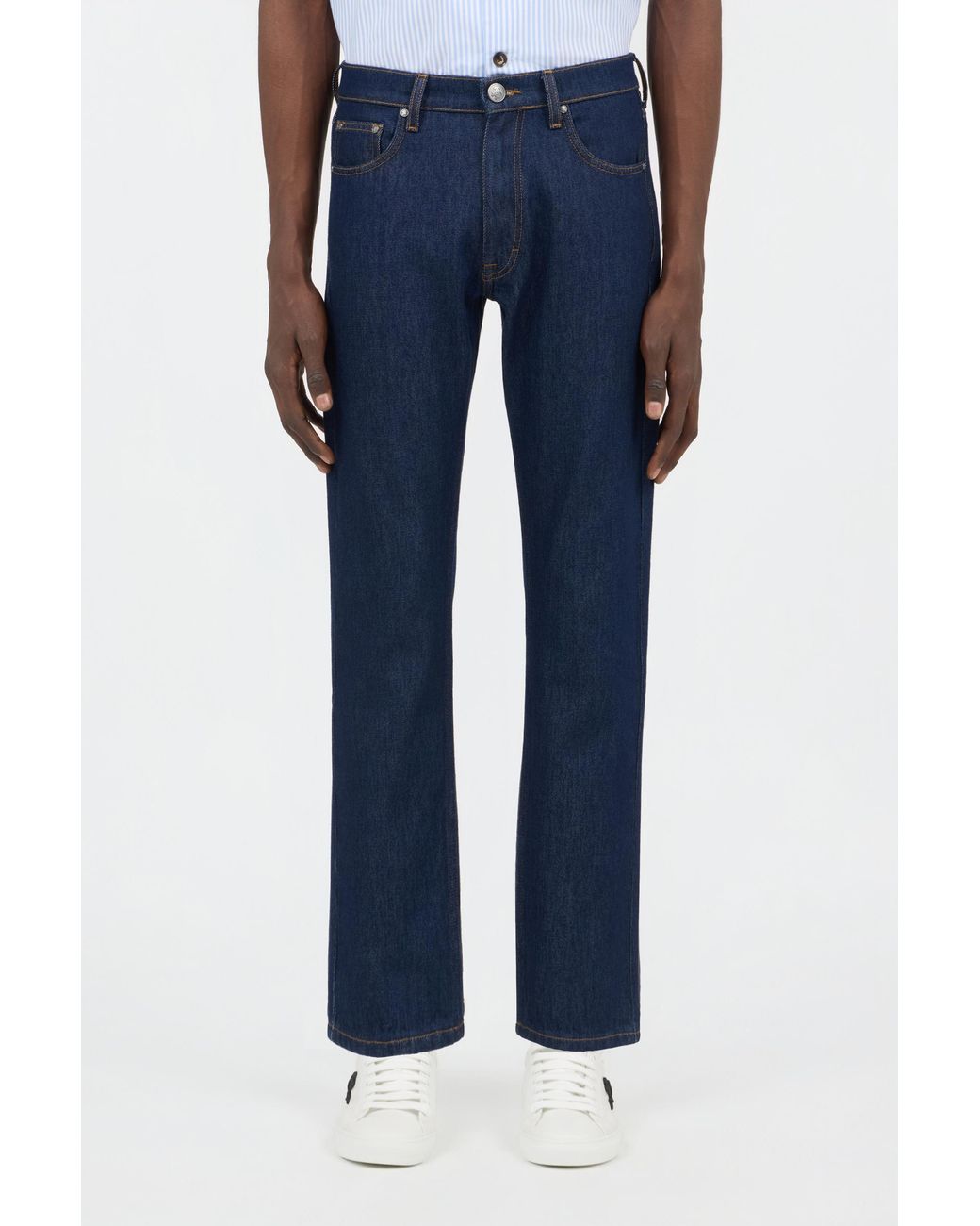 Roberto Cavalli Blue Jeans With Monogram Rc Embroidery for men