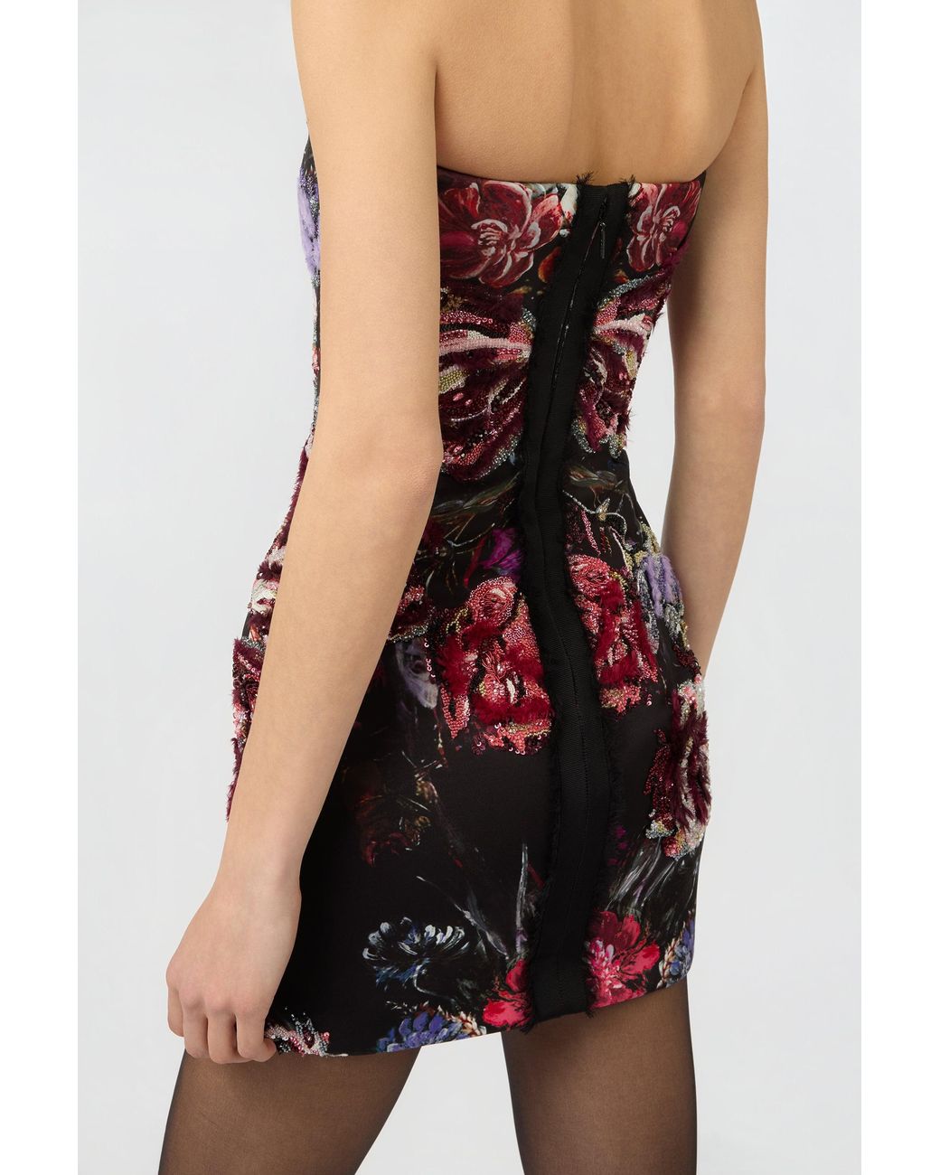 Roberto Cavalli Embroidered Mini Dress With Fiammingo Flowers Print