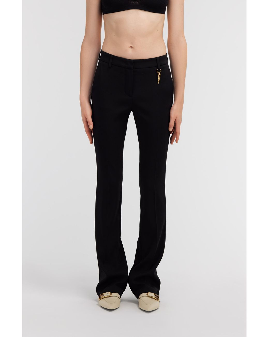 Roberto Cavalli Black Pants With Fang Detail