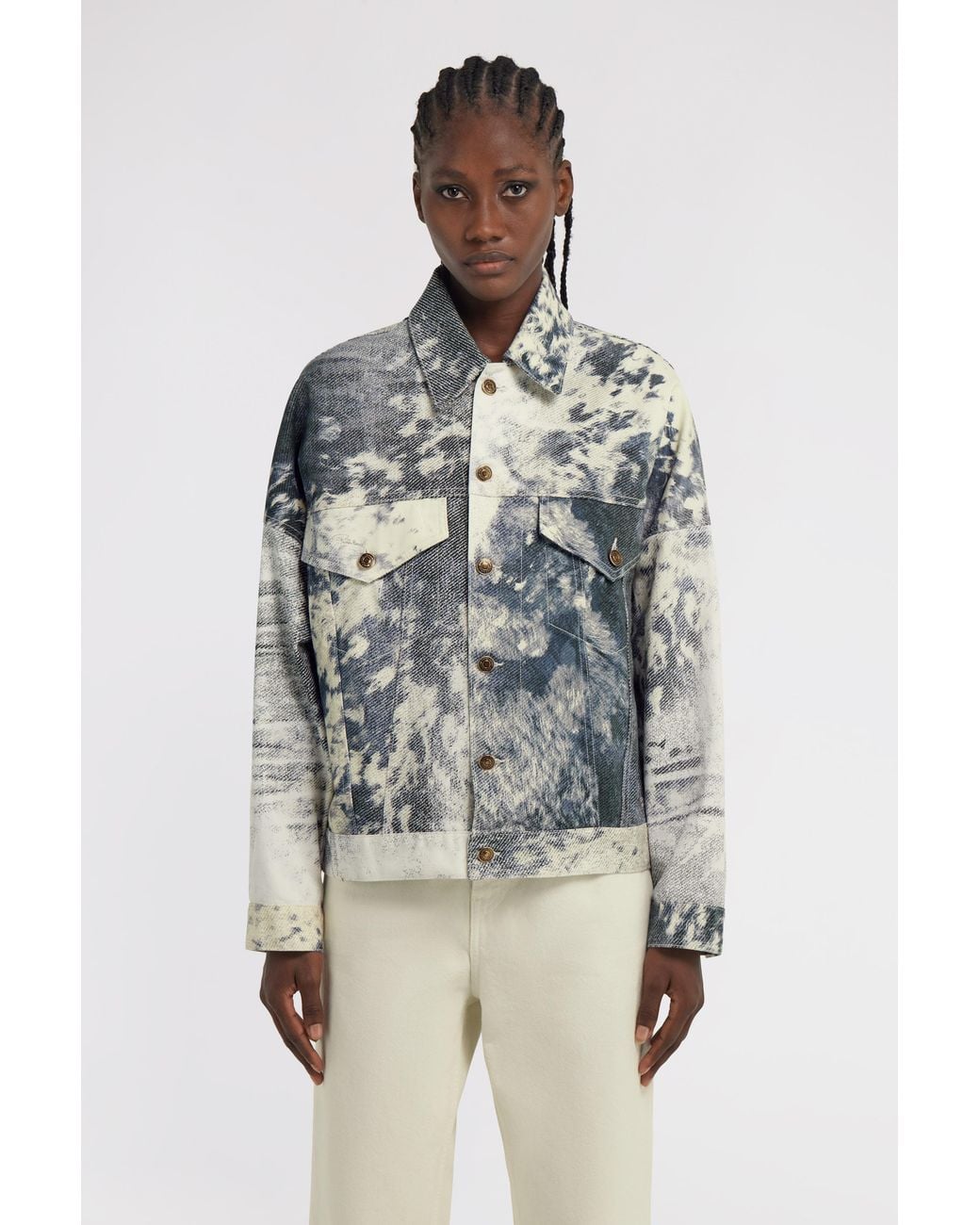Roberto Cavalli Blue Appaloosa Printed Jacket