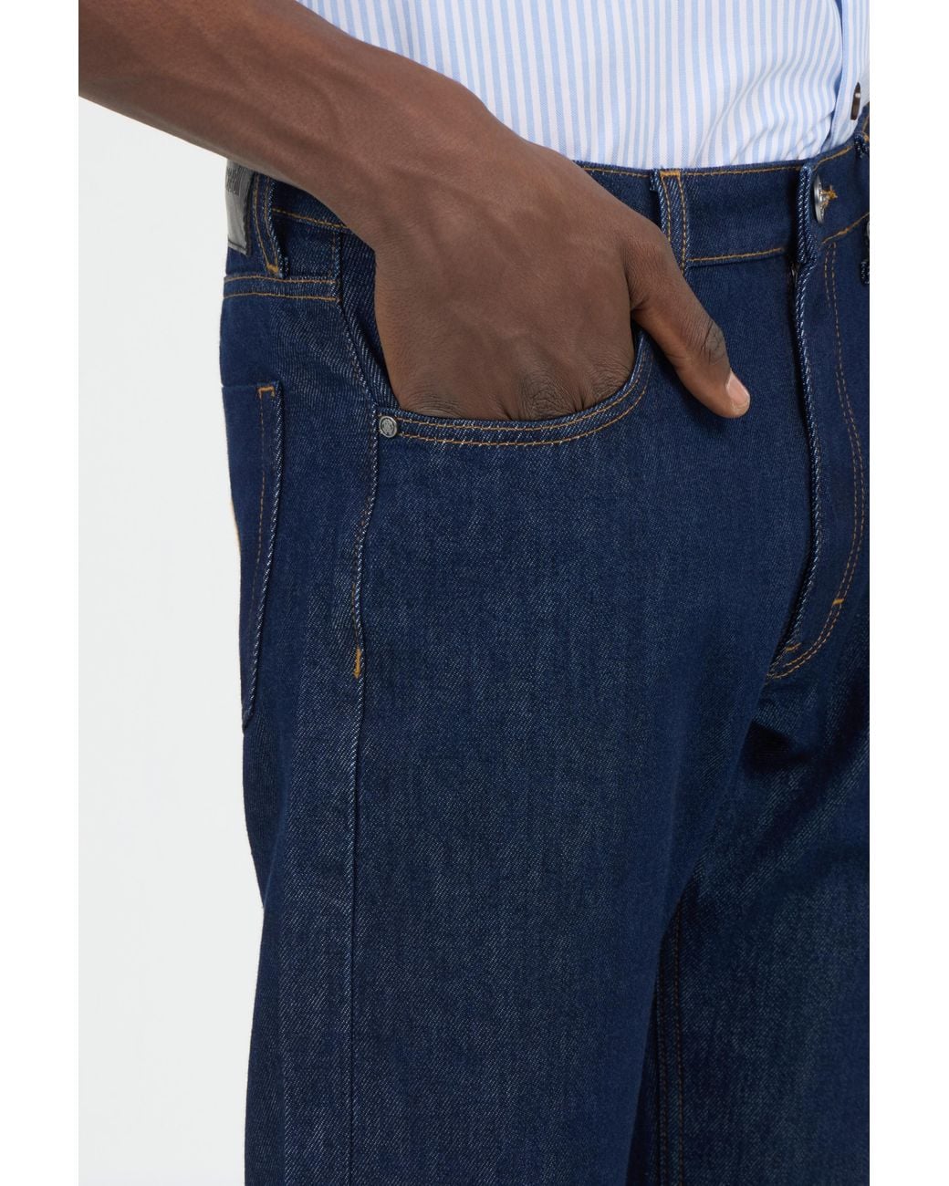 Roberto Cavalli Blue Jeans With Monogram Rc Embroidery for men