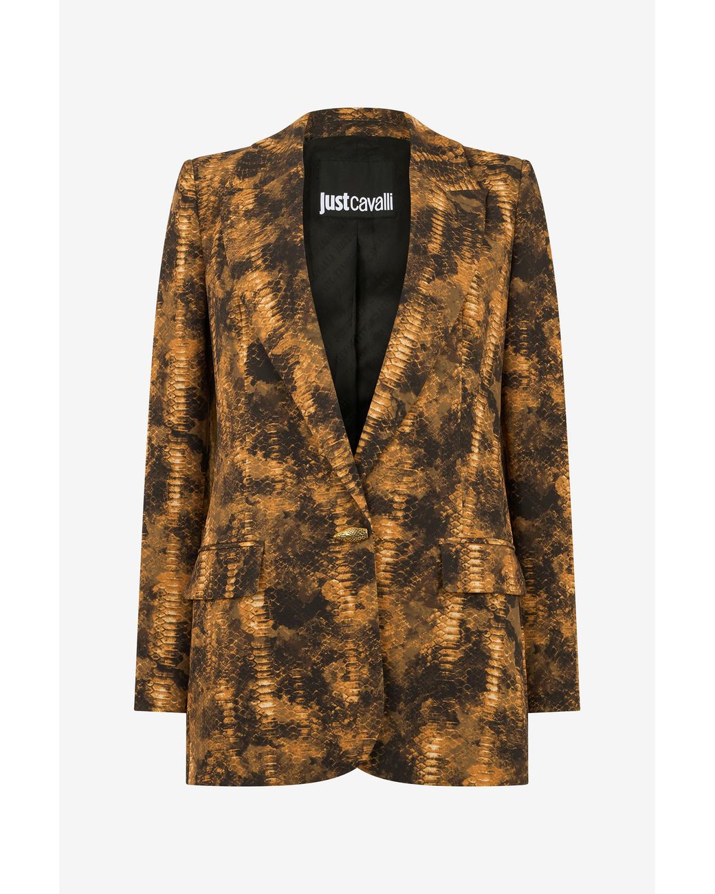 Roberto Cavalli Brown Python Print Jacket
