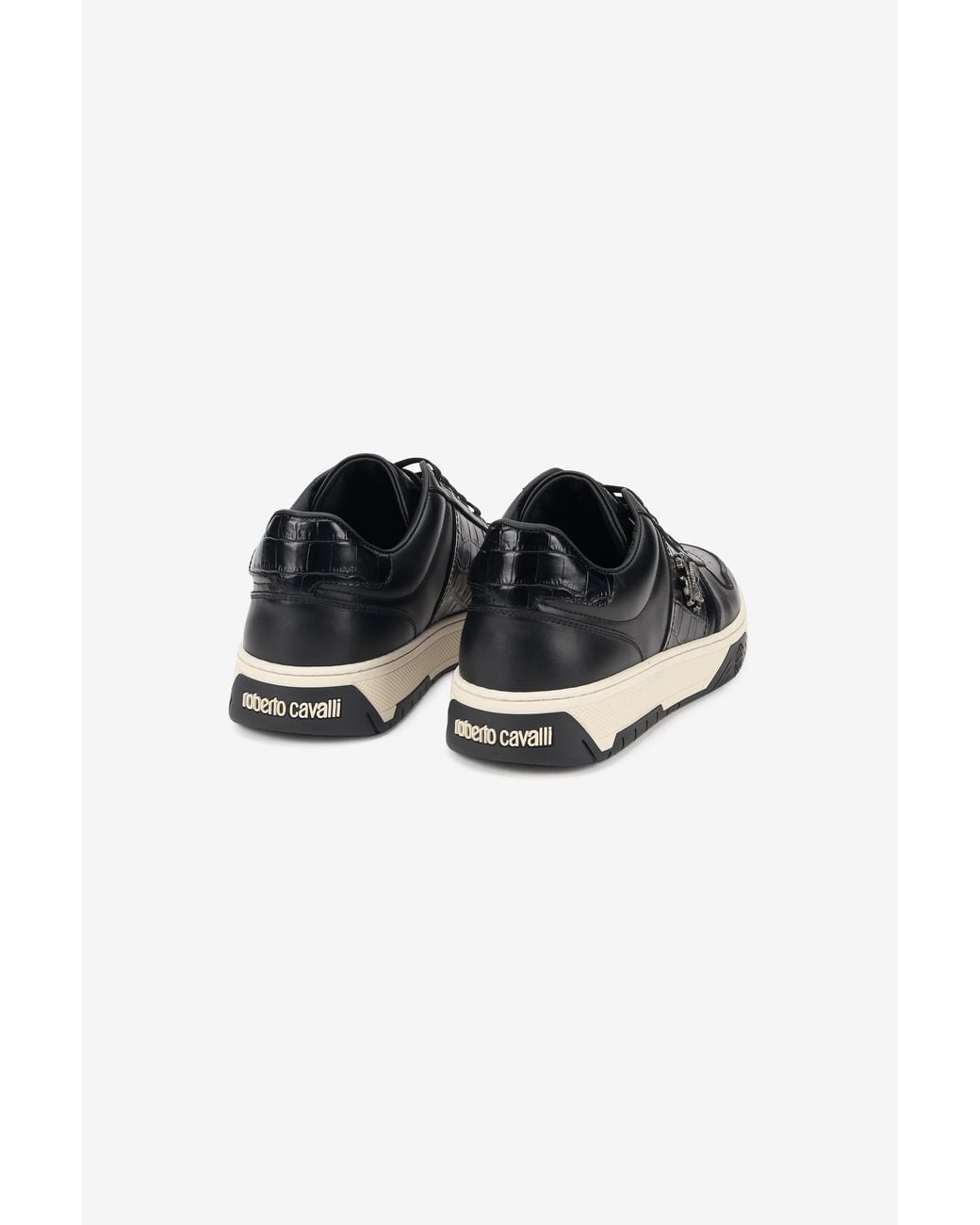 Roberto Cavalli Black Sneakers With Rc Monogram for men