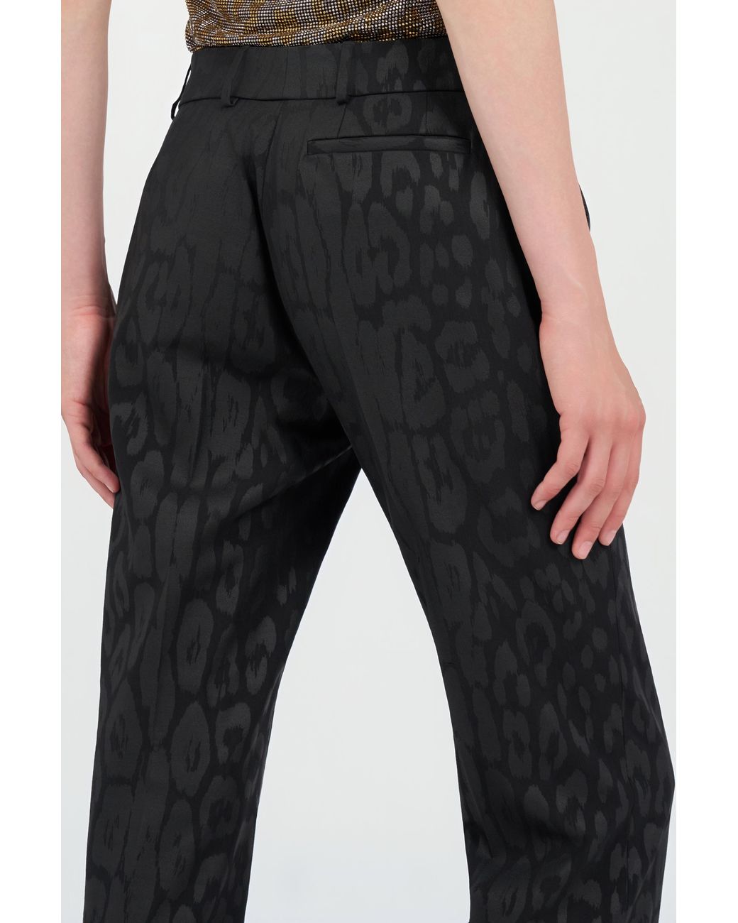Roberto Cavalli Black Plain Print Trousers