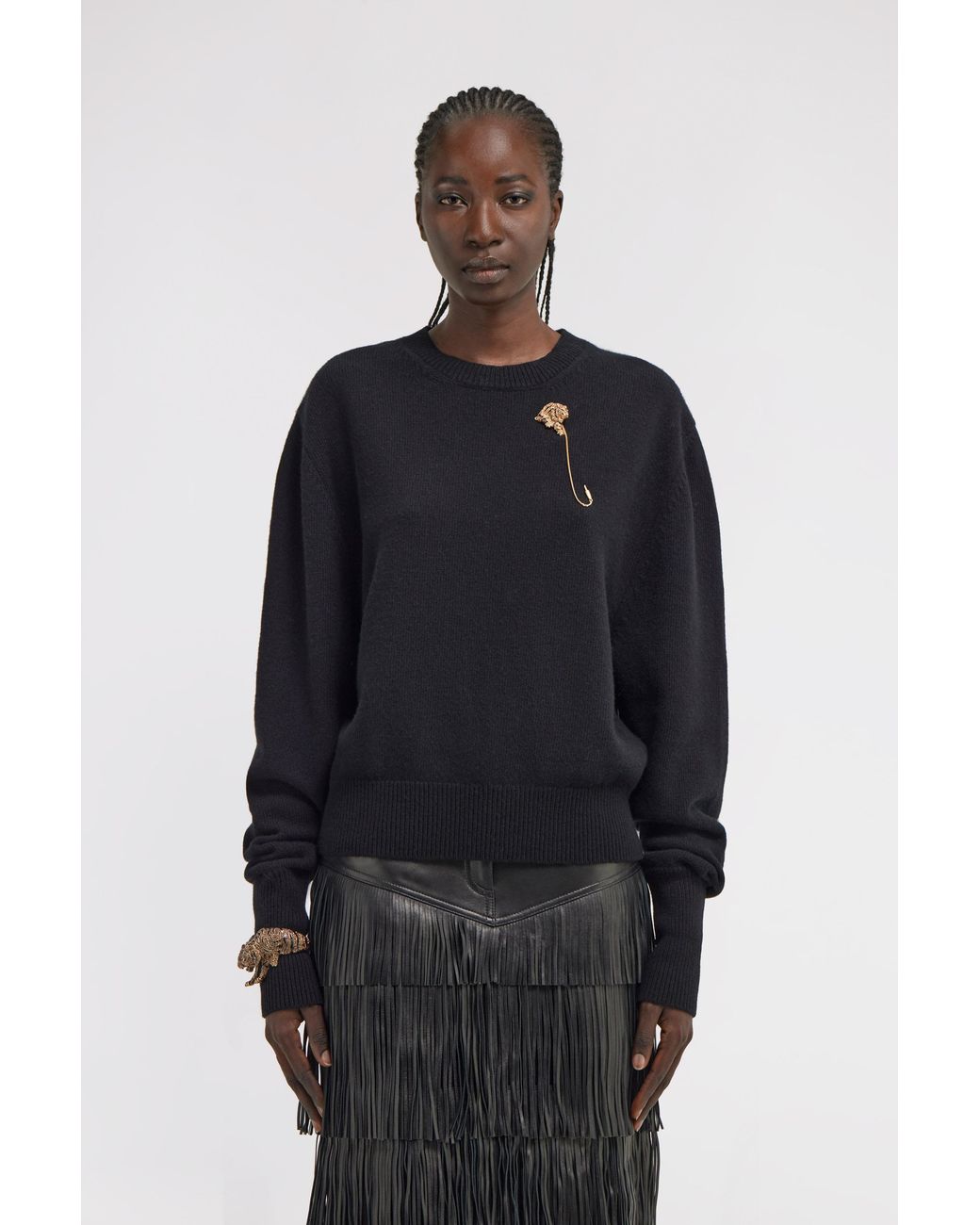 Roberto Cavalli Blue Cropped Knitted Sweater