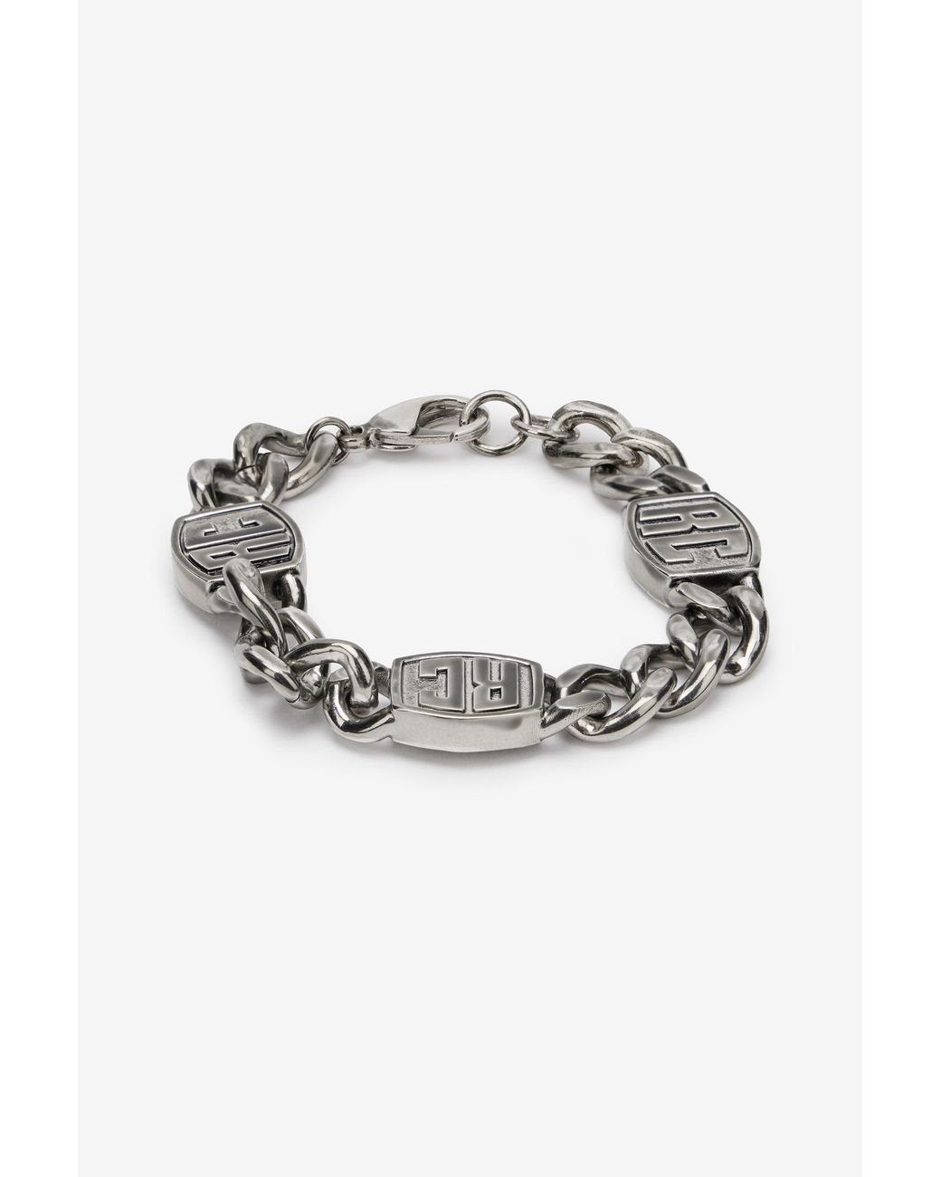 Roberto Cavalli Metallic Chain Bracelet With Rc Monogram for men