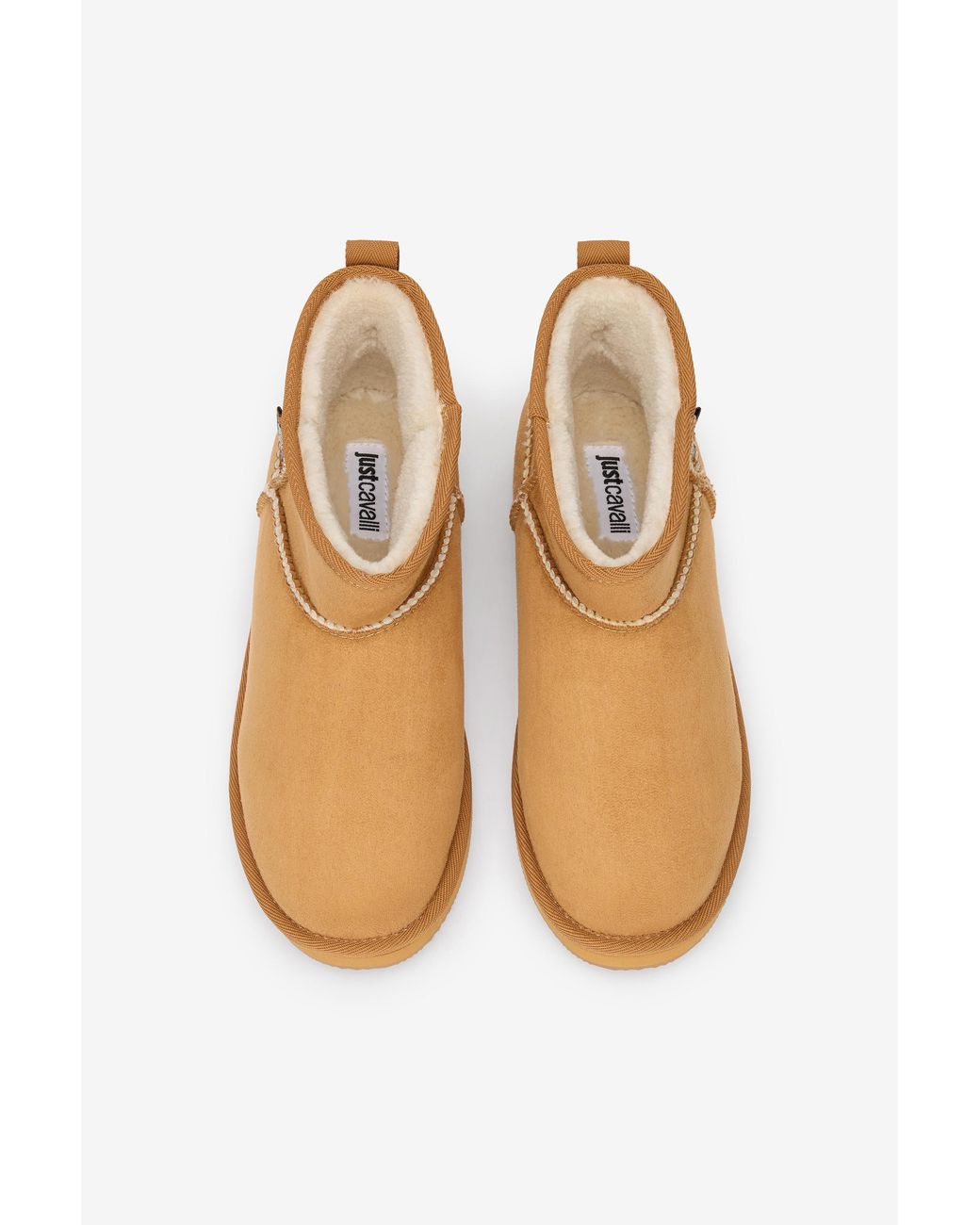 Roberto Cavalli White Camel Ankle Boots Contrast Stitching