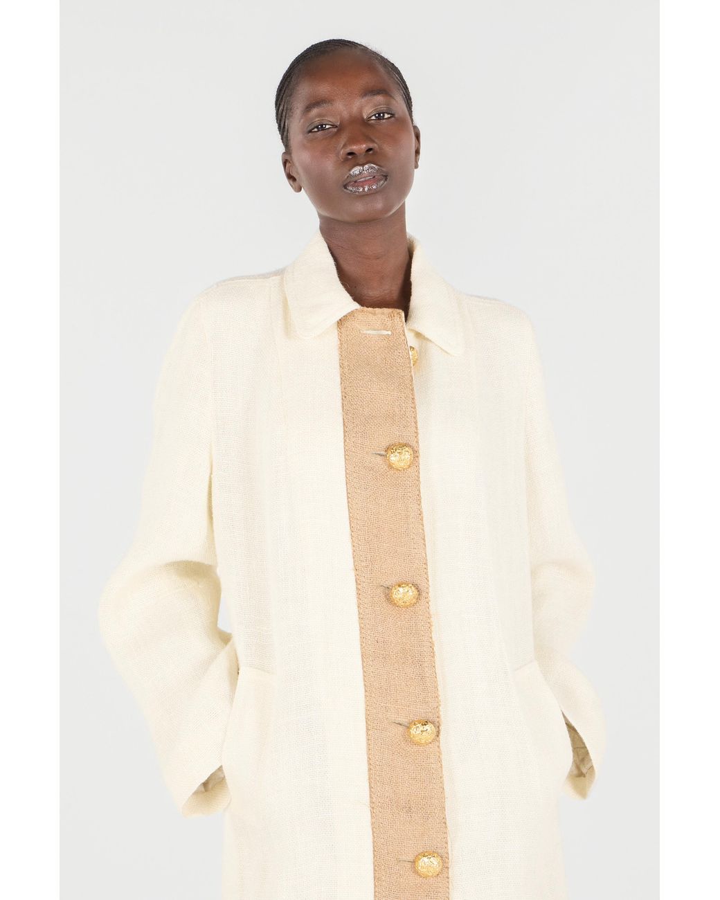 Roberto Cavalli White Wall Print Coat
