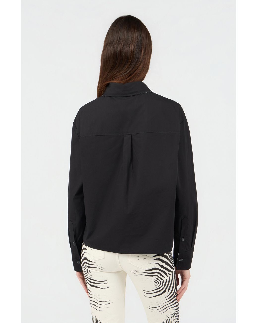 Roberto Cavalli Black Shirt With Contrast Stitching