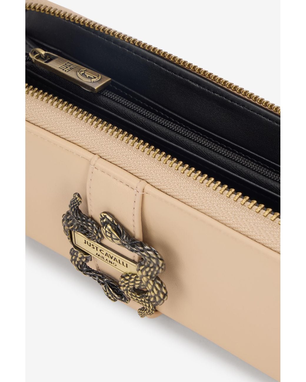 Roberto Cavalli Natural Wallet With Snake Logo