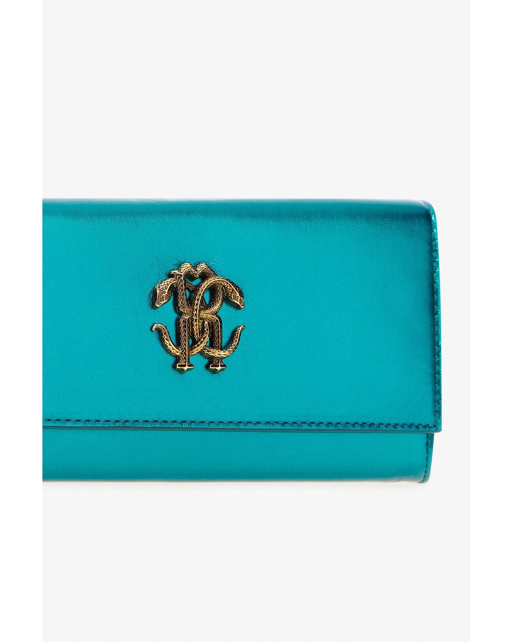 Roberto Cavalli Blue Wallet With Monogram Rc
