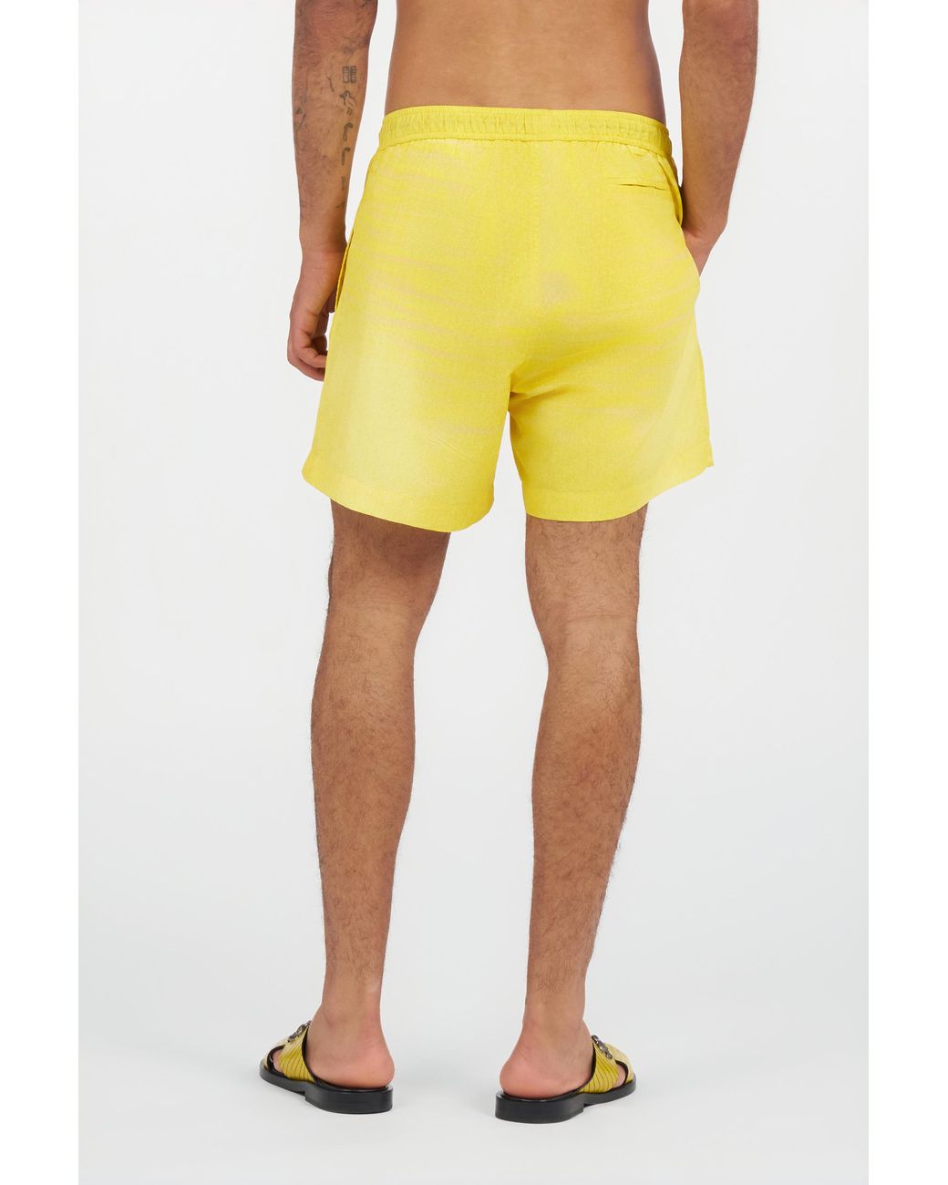 Roberto Cavalli Yellow Bermuda Swim Shorts for men