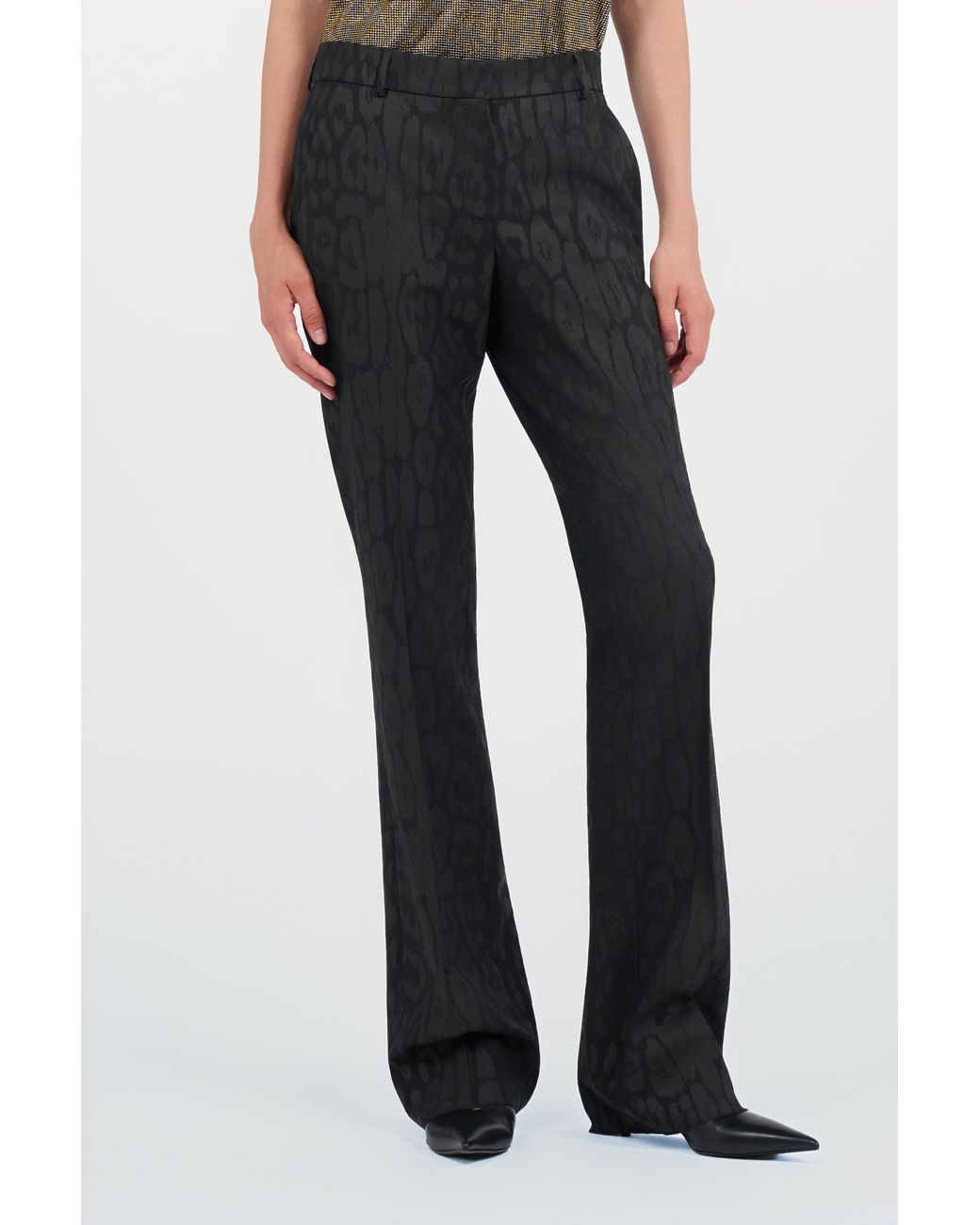 Roberto Cavalli Black Plain Print Trousers