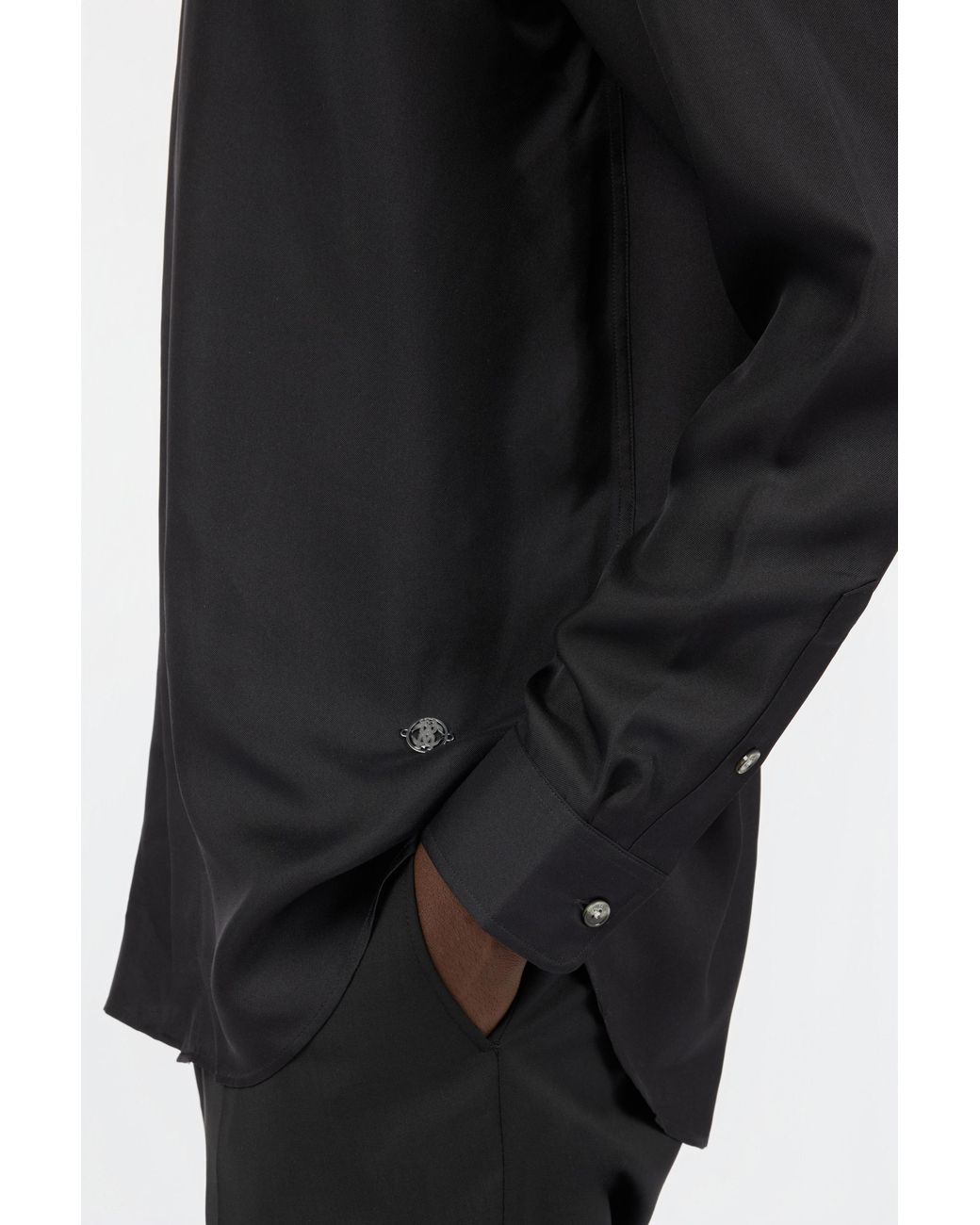 Roberto Cavalli Black Silk Shirt for men
