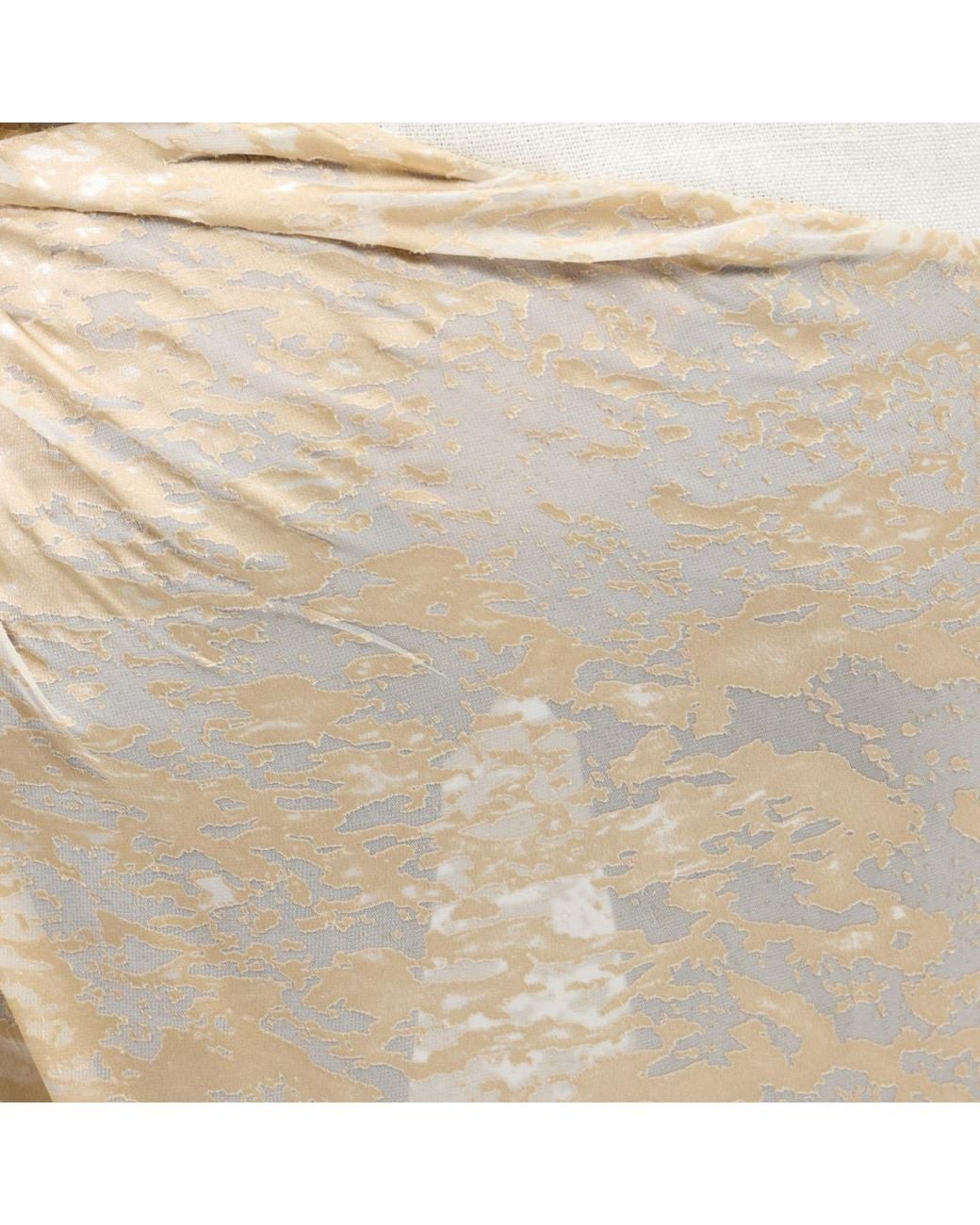 Roberto Cavalli White Abstract Print On Silk Viscose Devore Dress