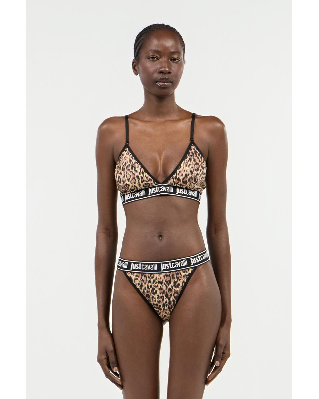 Roberto Cavalli Black Jaguar Skin Print Panties