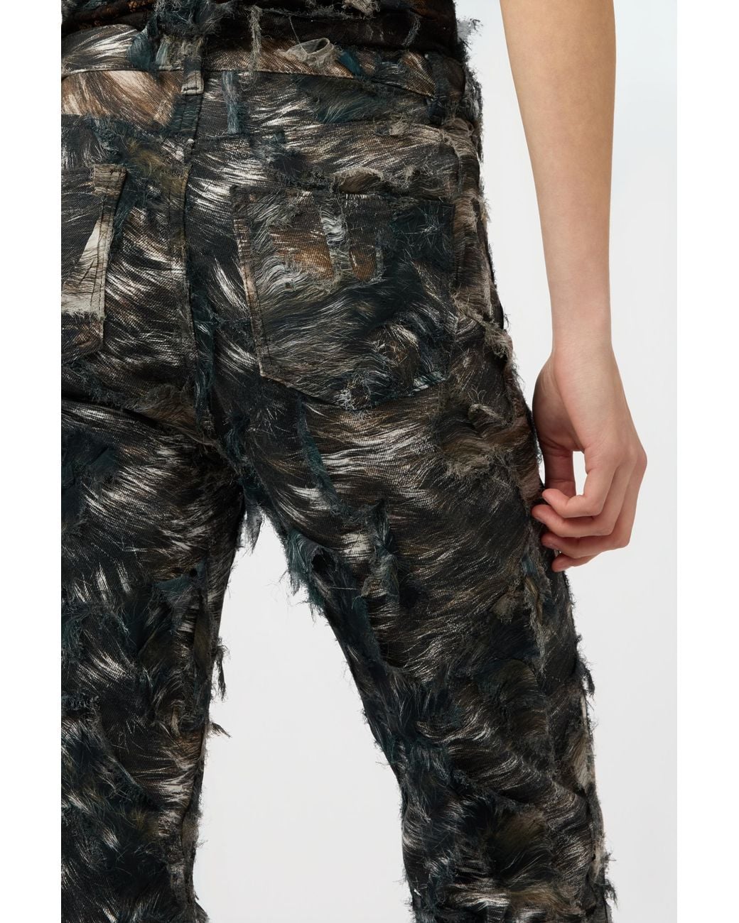 Roberto Cavalli Black Fur Print Jeans