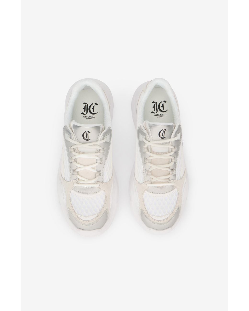Roberto Cavalli Multicolor Chunky Sneakers With Leather Inserts