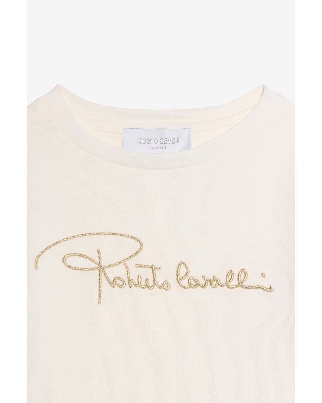 Roberto Cavalli Multicolor T-Shirt With Leopard Print Silk Sleeves