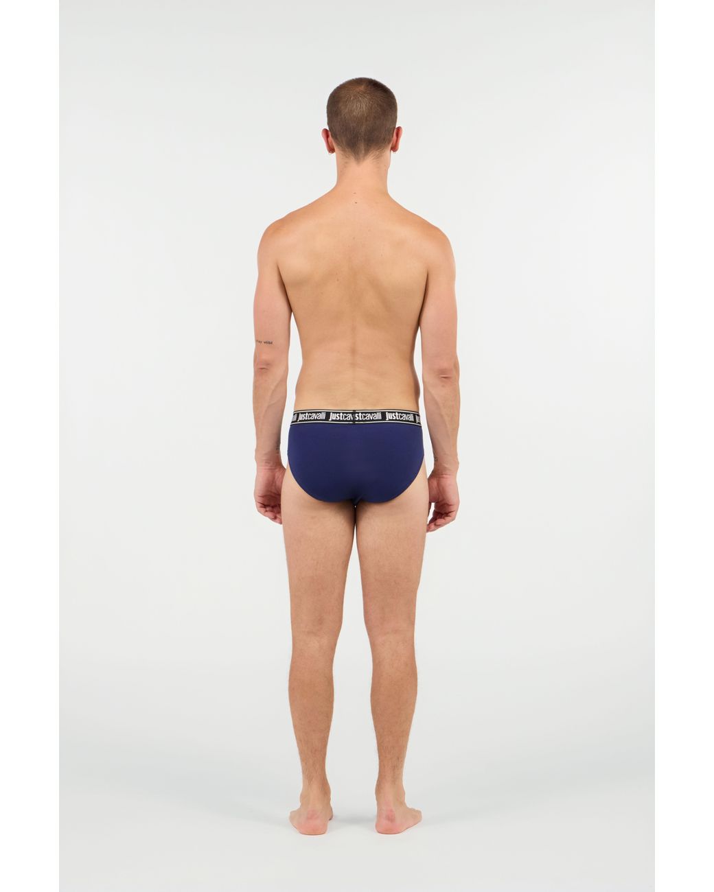 Roberto Cavalli Blue Two-Pack Briefs With Logo Waistband for men
