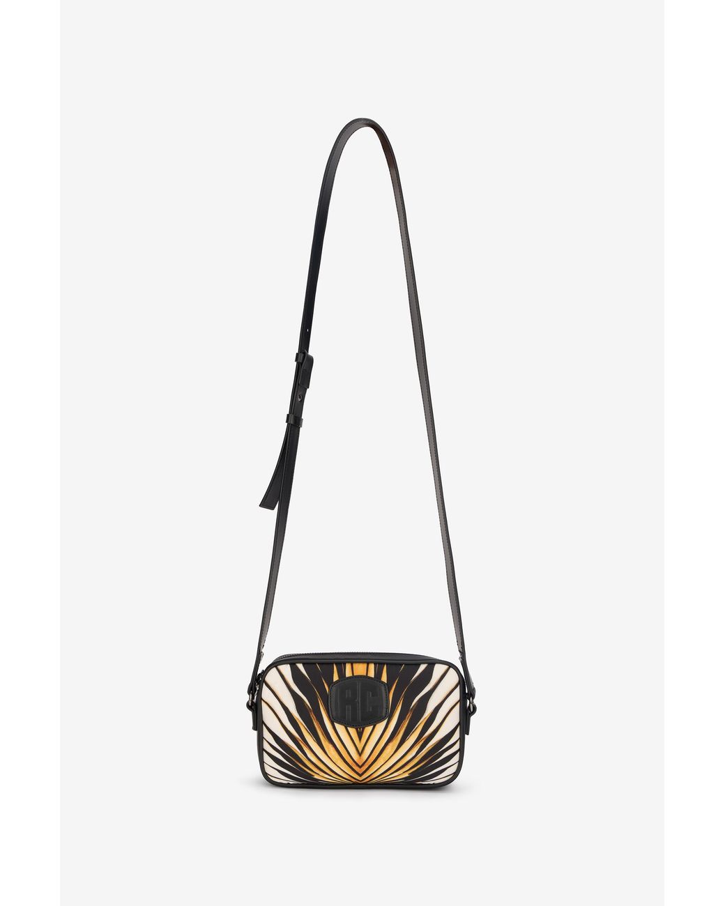 Roberto Cavalli White Camera Bag With Ray Of Print for men