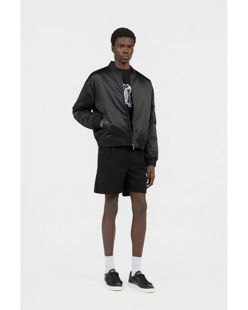 Roberto Cavalli Black Cotton Bermuda Shorts for men