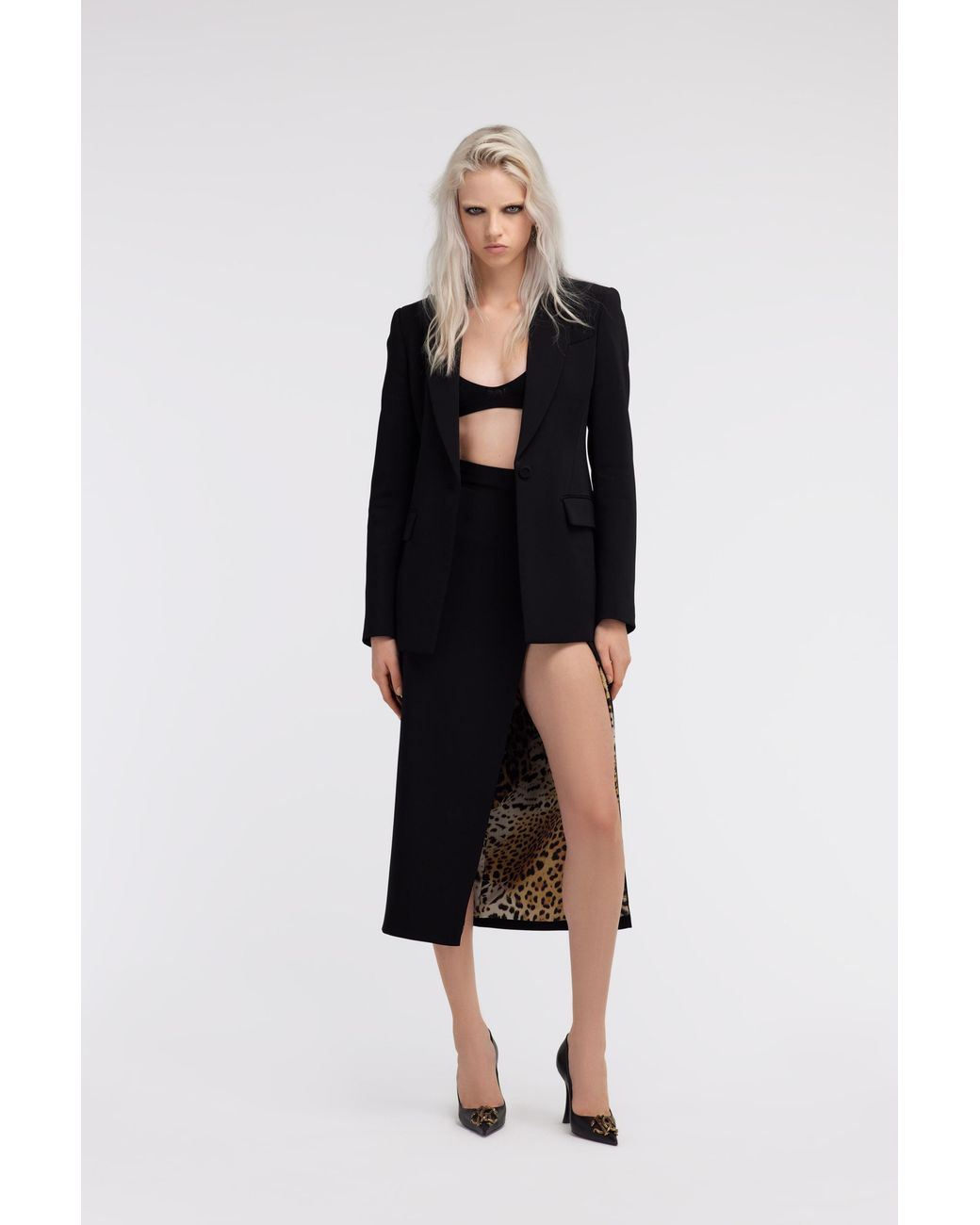 Roberto Cavalli Black One Button Blazer