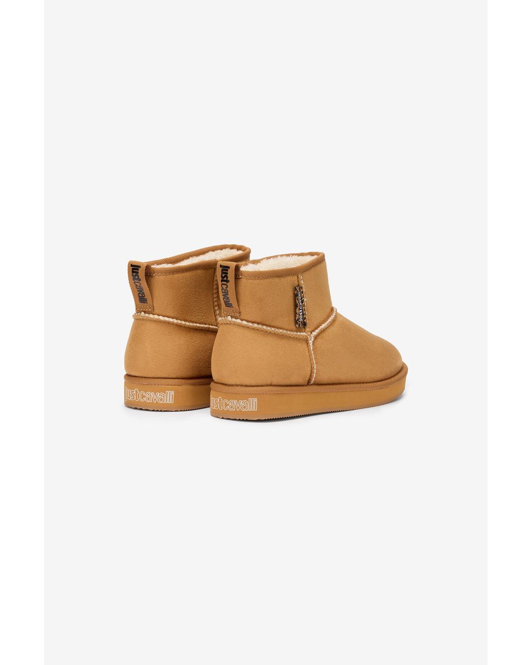 Roberto Cavalli White Camel Ankle Boots Contrast Stitching