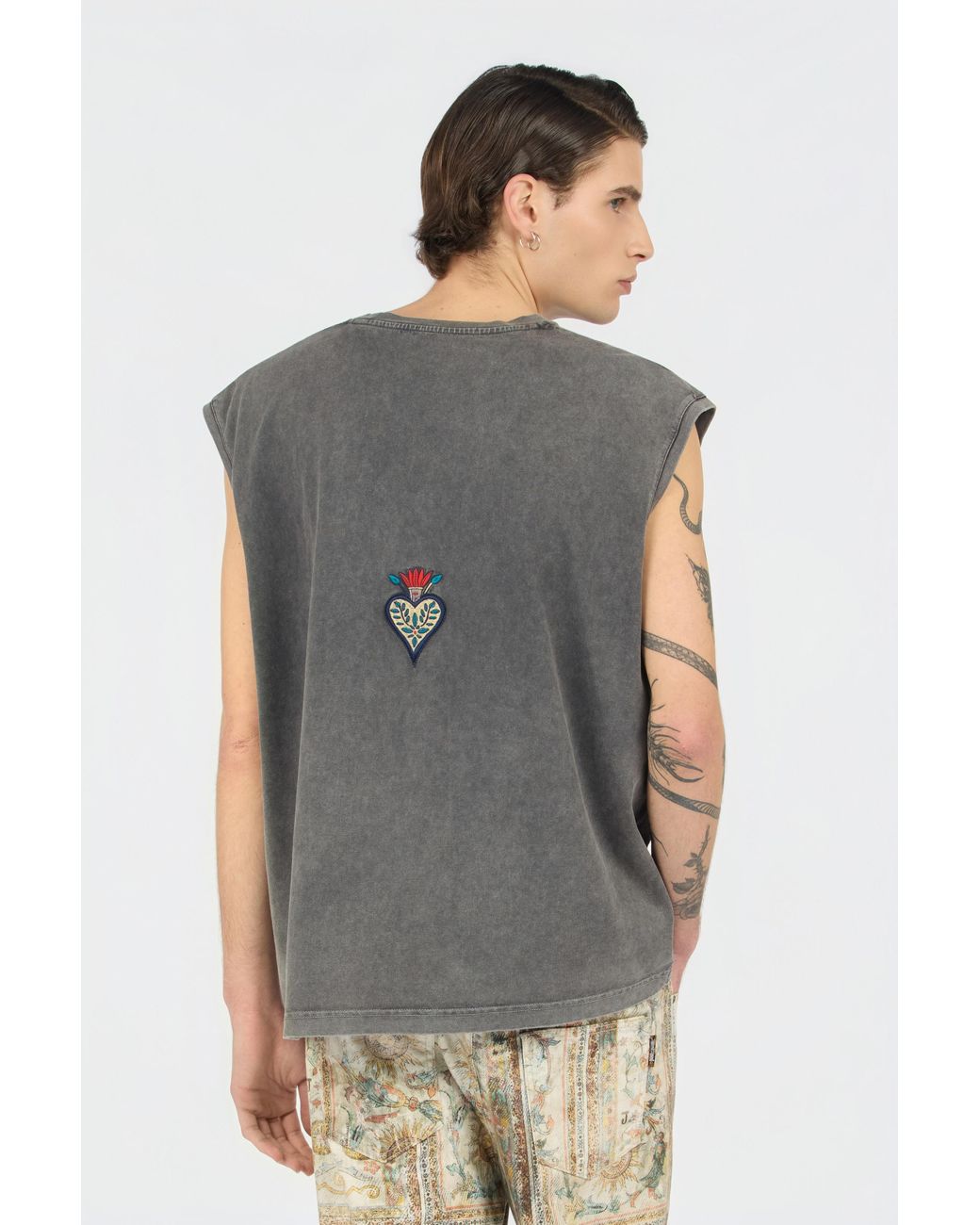 Roberto Cavalli Gray T-Shirt With Logo for men