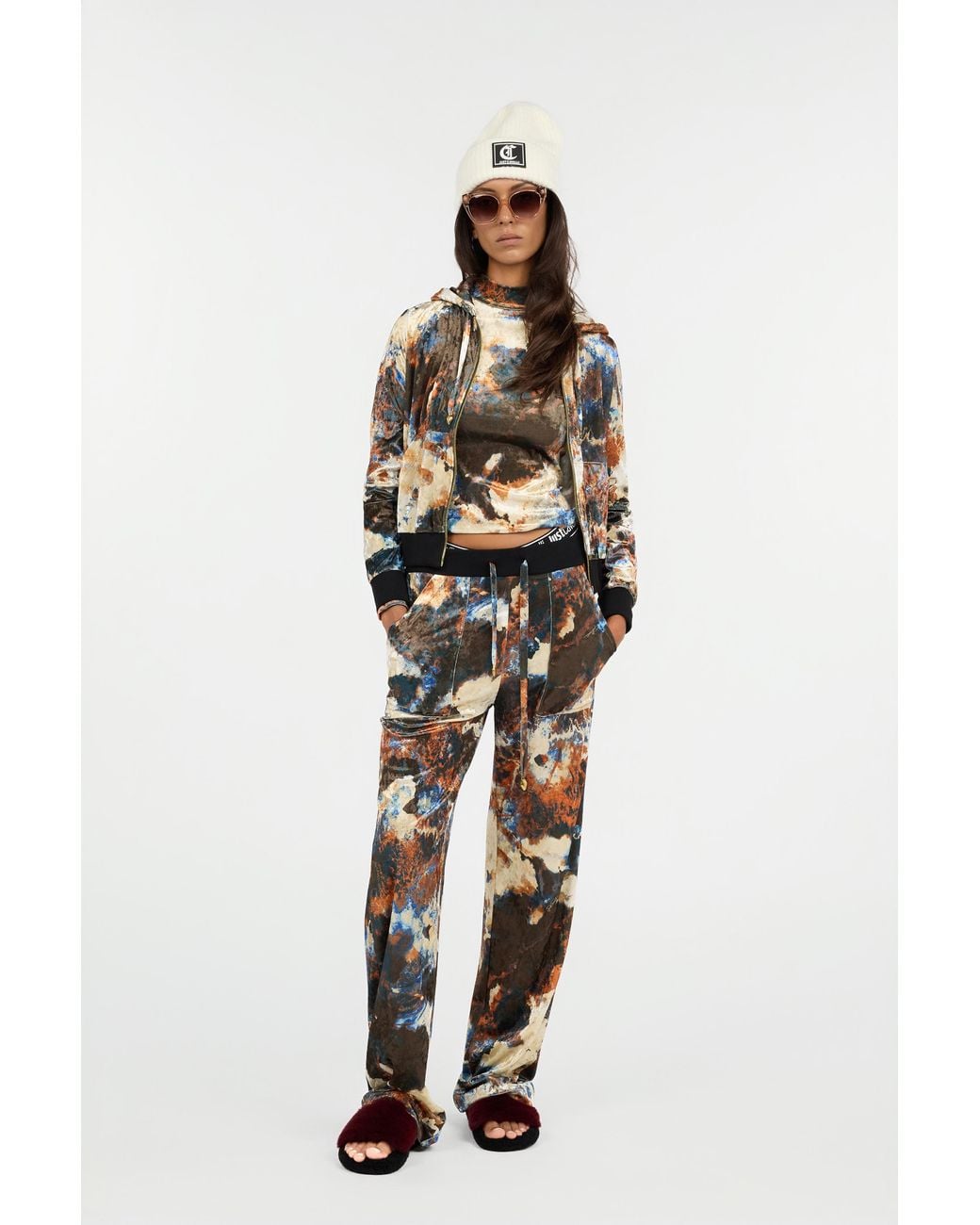 Roberto Cavalli Black Rusty Stain Print Sweatshirt Hoodie