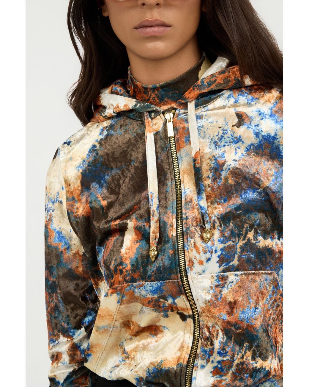 Roberto Cavalli Black Rusty Stain Print Sweatshirt Hoodie