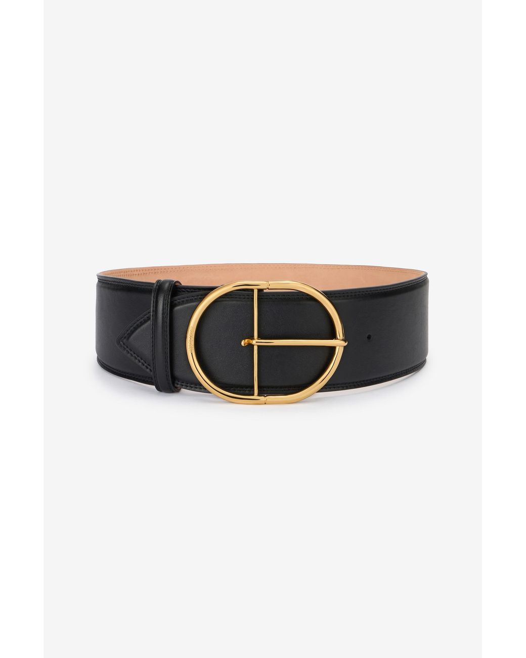 Roberto Cavalli Black Shaped Leather Belt