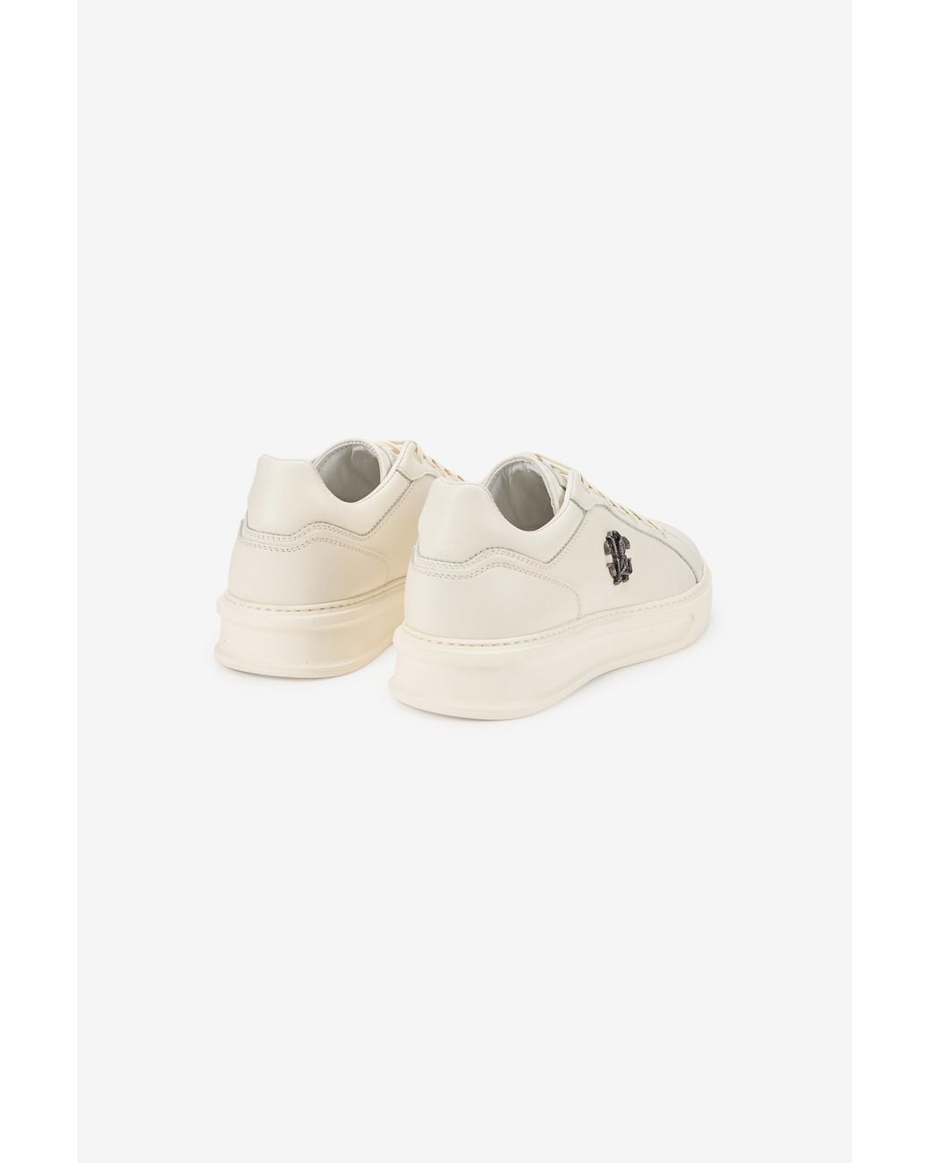 Roberto Cavalli White Ivory Sneakers With Rc Monogram for men