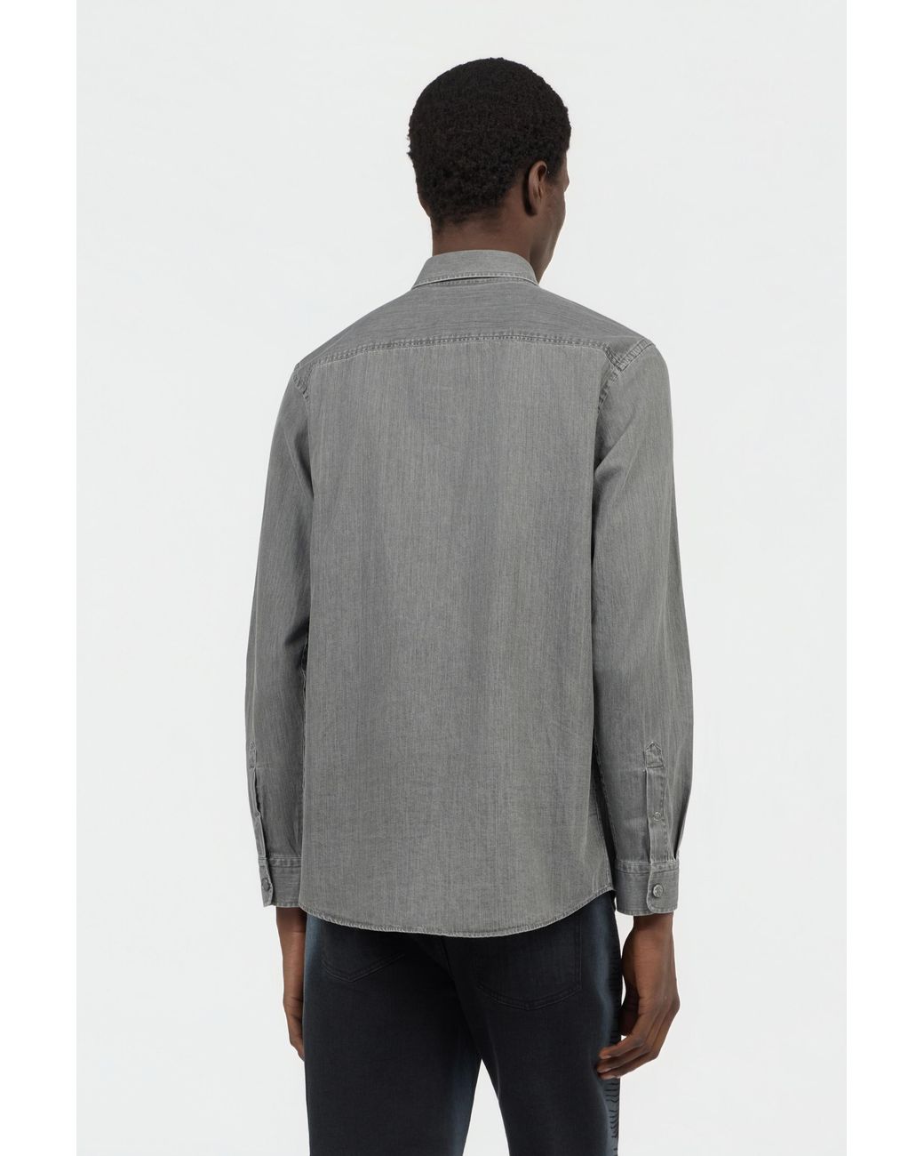 Roberto Cavalli Gray Cotton Shirt With Embroidered Logo for men
