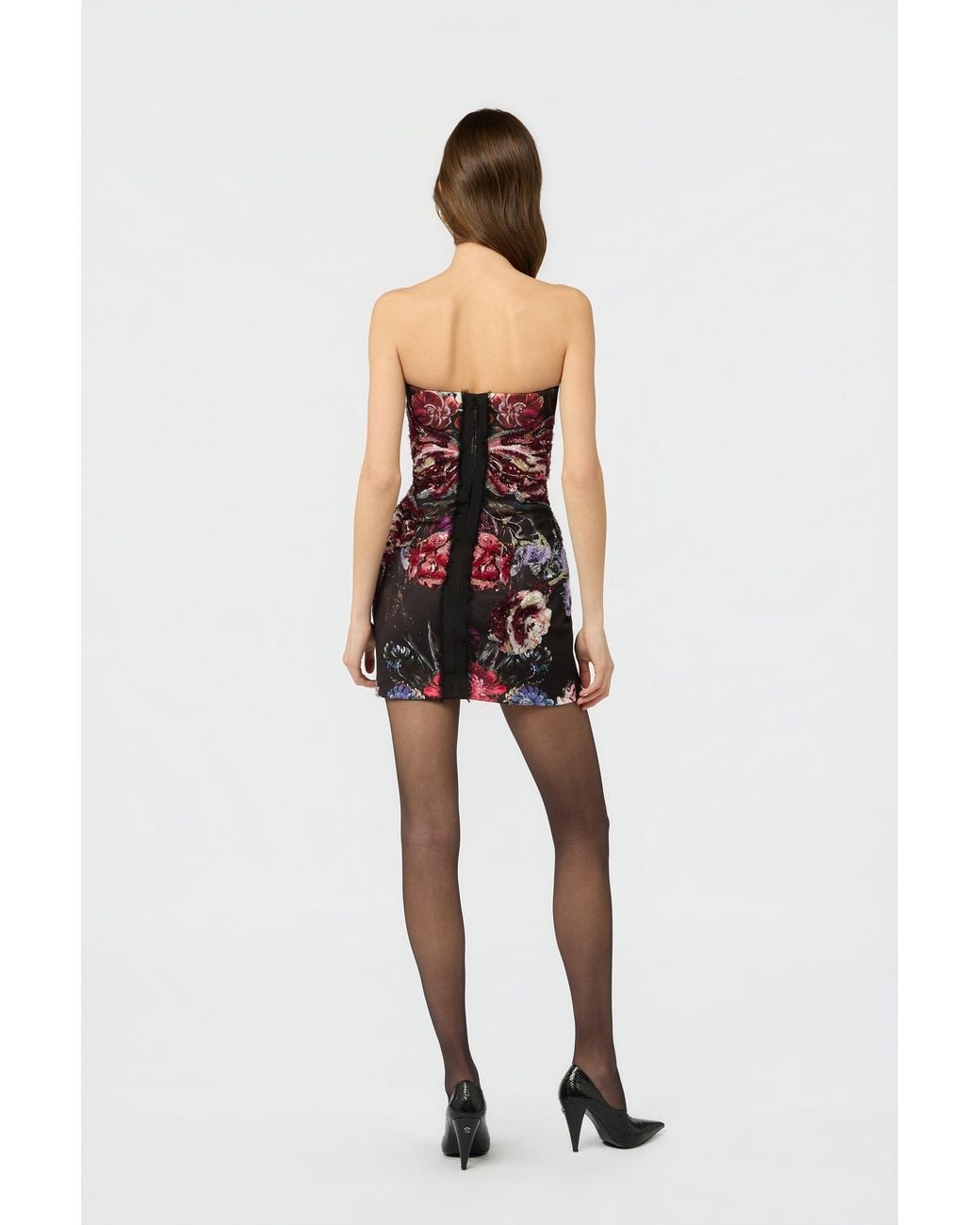 Roberto Cavalli Embroidered Mini Dress With Fiammingo Flowers Print