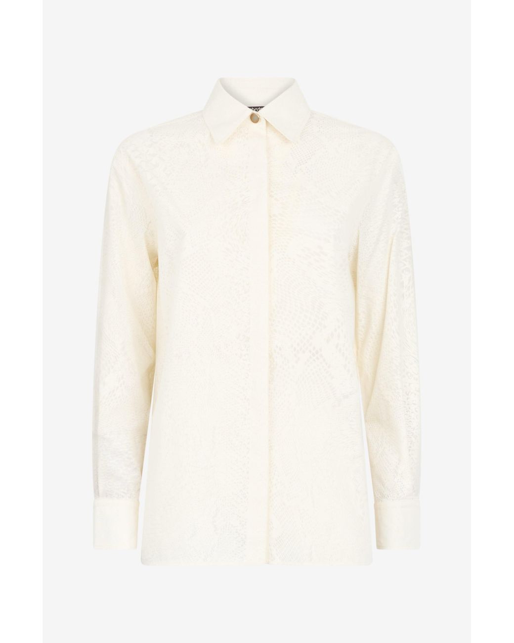 Roberto Cavalli White Python-Print Shirt