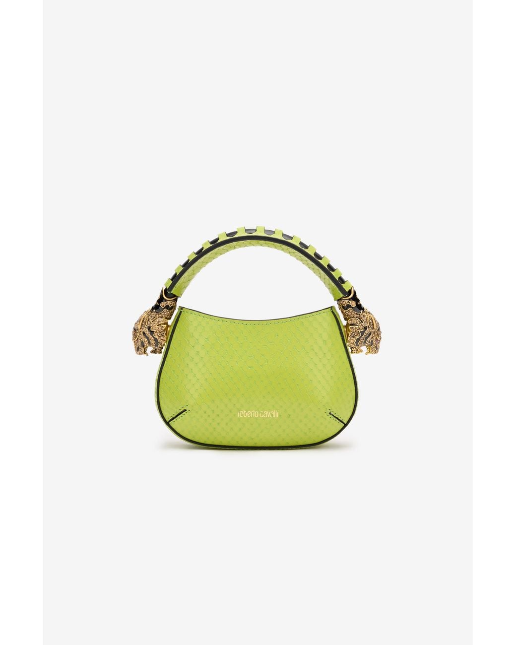 Roberto Cavalli Blue Mini Roar Bag With Snake Print