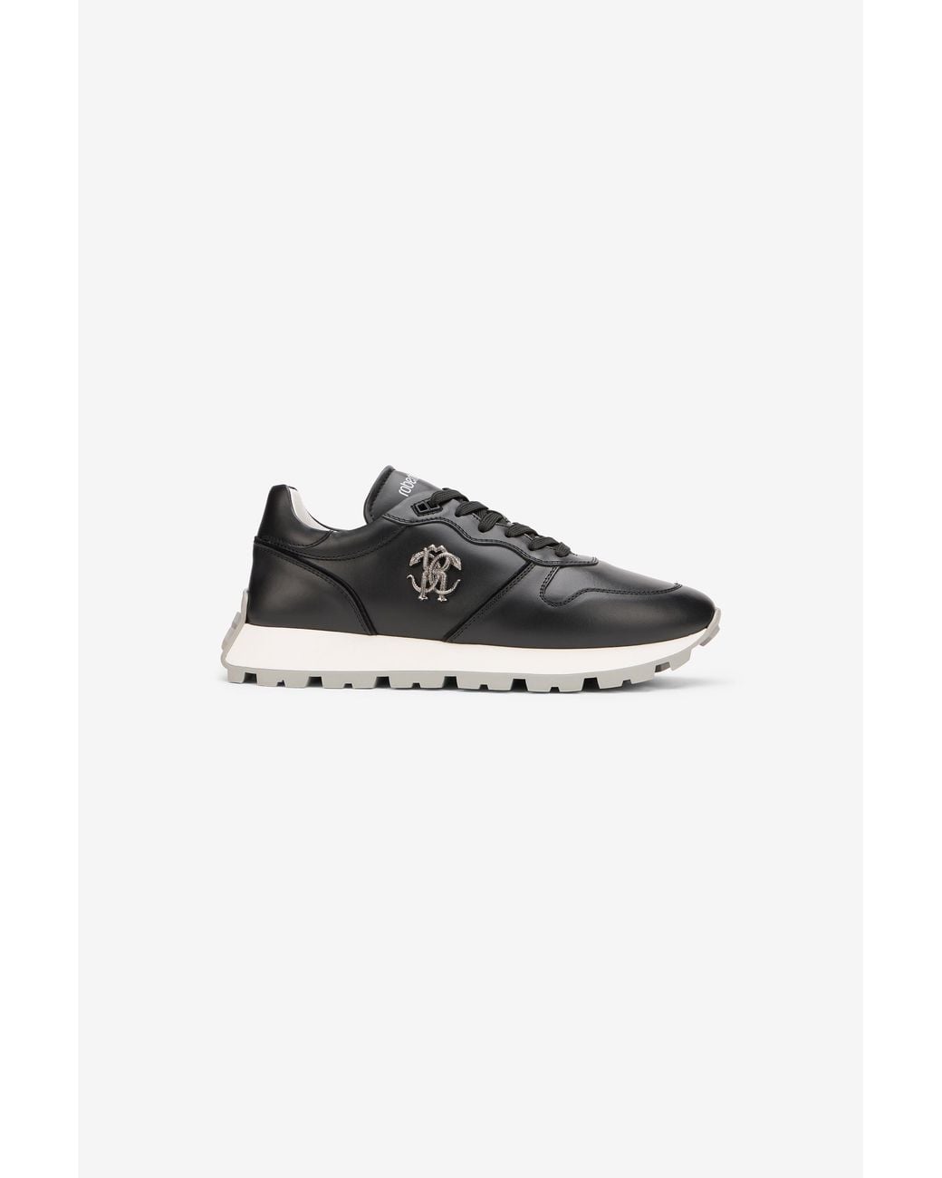 Roberto Cavalli Black Sneakers With Rc Monogram for men
